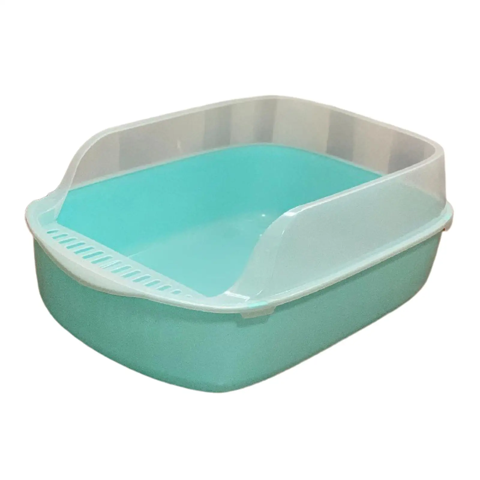 Cat Litter Box Bedpan Semi Enclosed High Sided Durable Cat Sandbox Open Top Pet Litter Tray for Indoor Cats Small Pets Rabbit