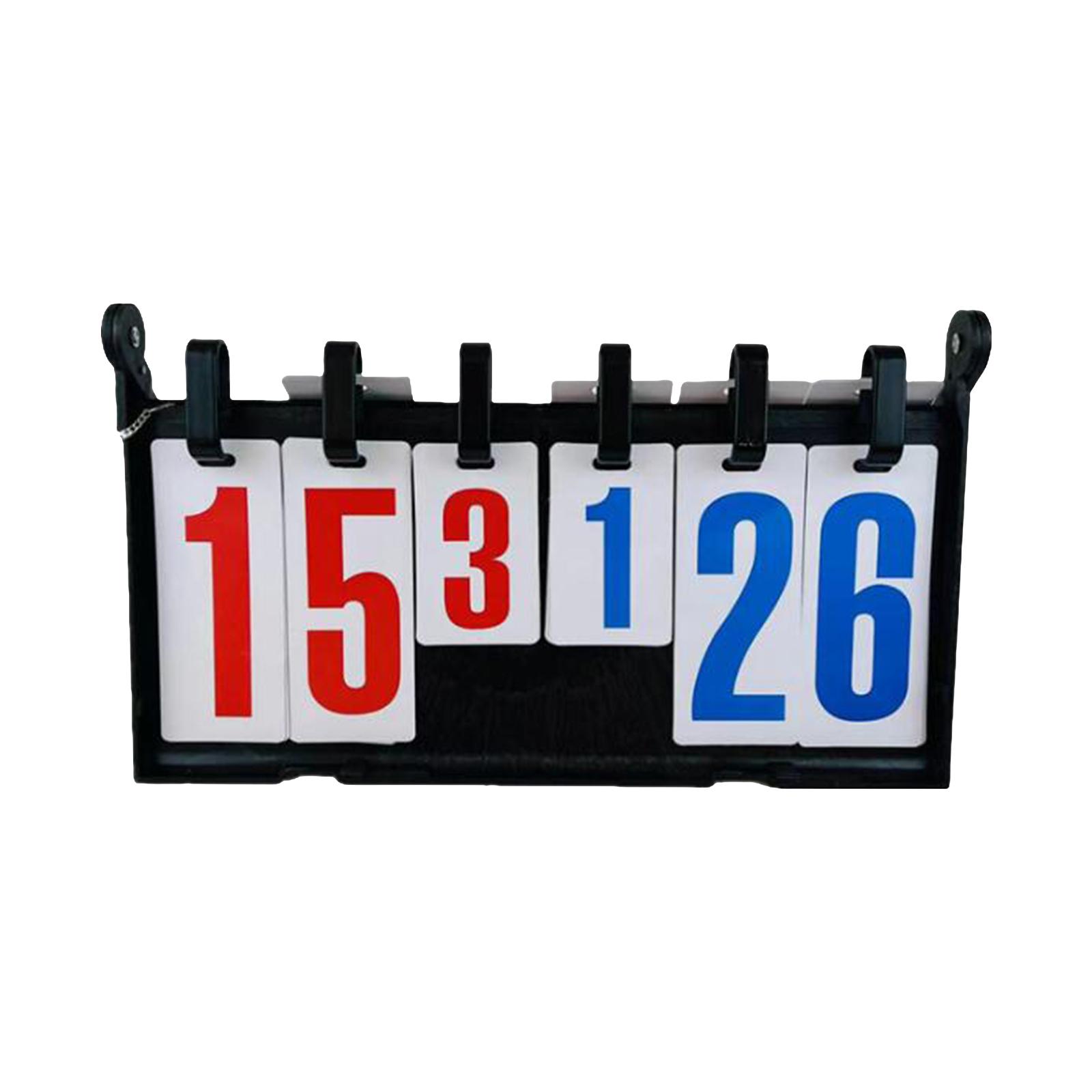 Sport Scoreboard Tabletop or Hanging Compact Score Keeper 6 Digit Score Flip for Pingpong Basketball Volleyball Tennis Baseball