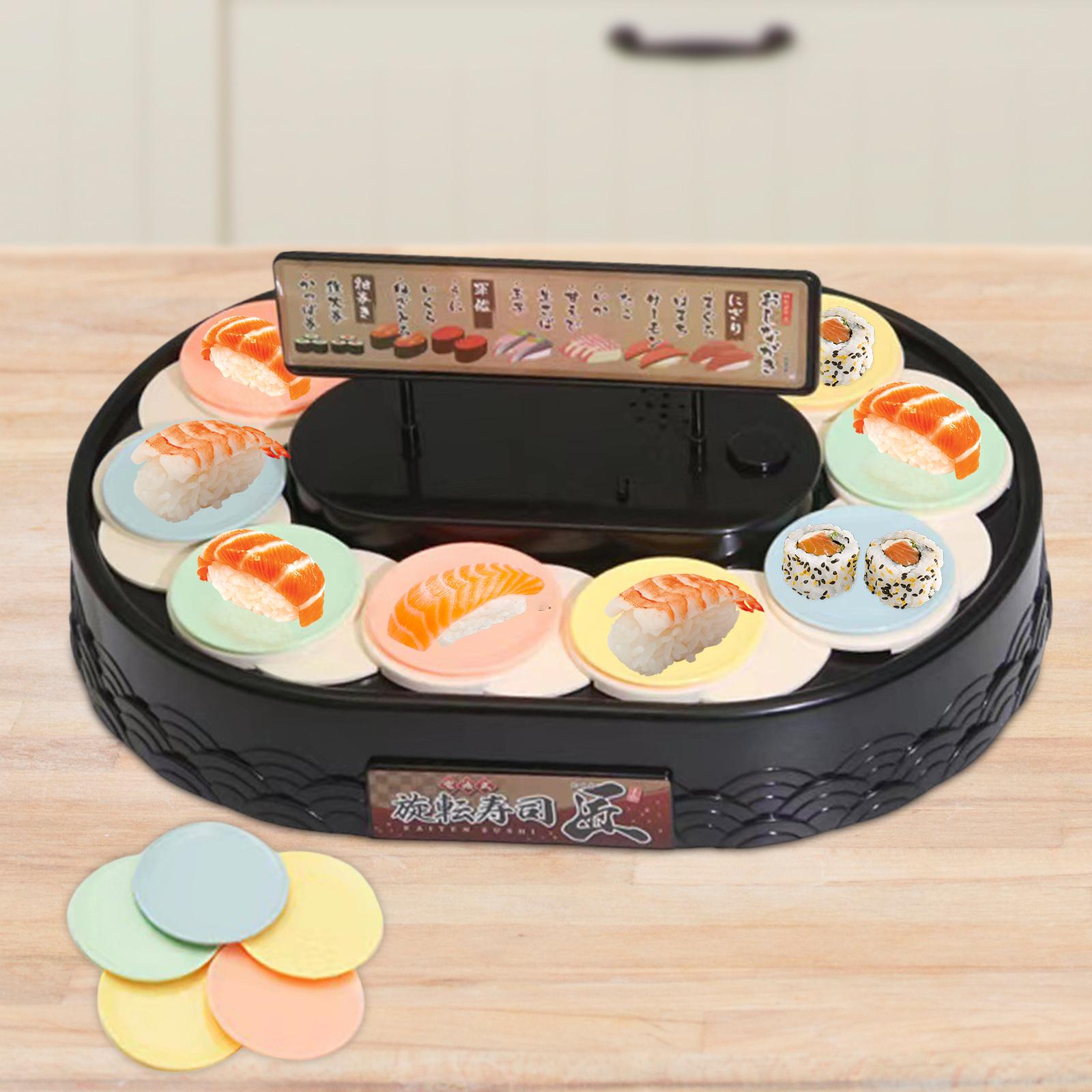 Sushi Machine Rotating Cupcake Display Stand 360 Degree Automatic Rotating Table Display Stand for Jewelry Sushi Birthday