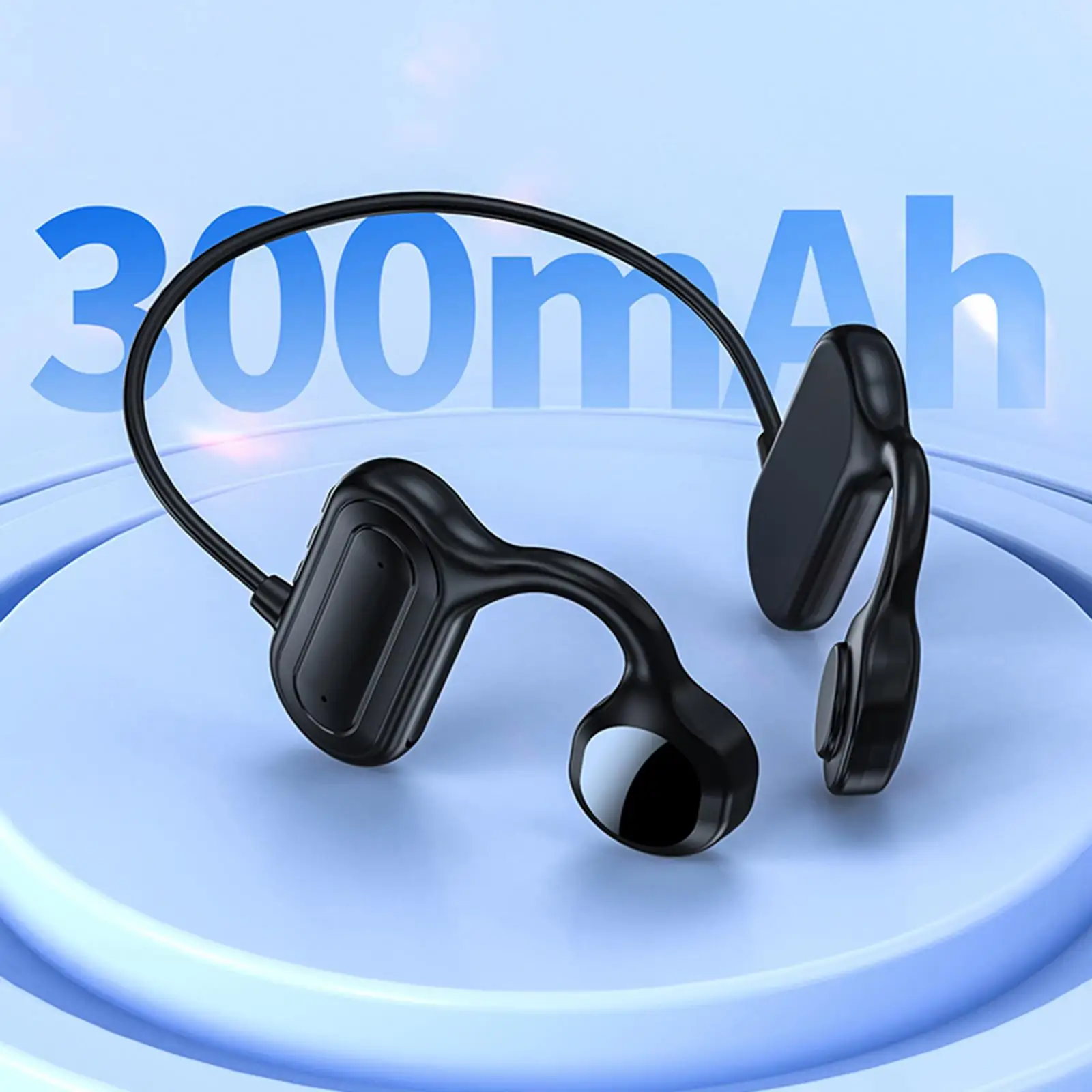 Bone Conduction Headphones, Stereo Hands Free Wireless Bluetooth HiFi Running Headsets Drivers Work Built in Mic Easy Button