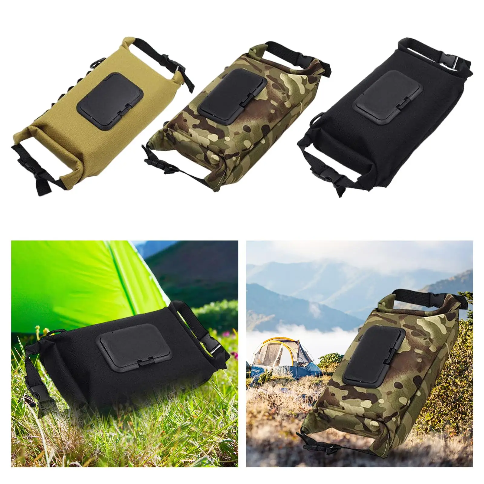 Portable Paper Towel Storage Bag Durable Canvas Foldable Napkin Organizer Camping Tissue Box for Restaurant Countertop Hiking