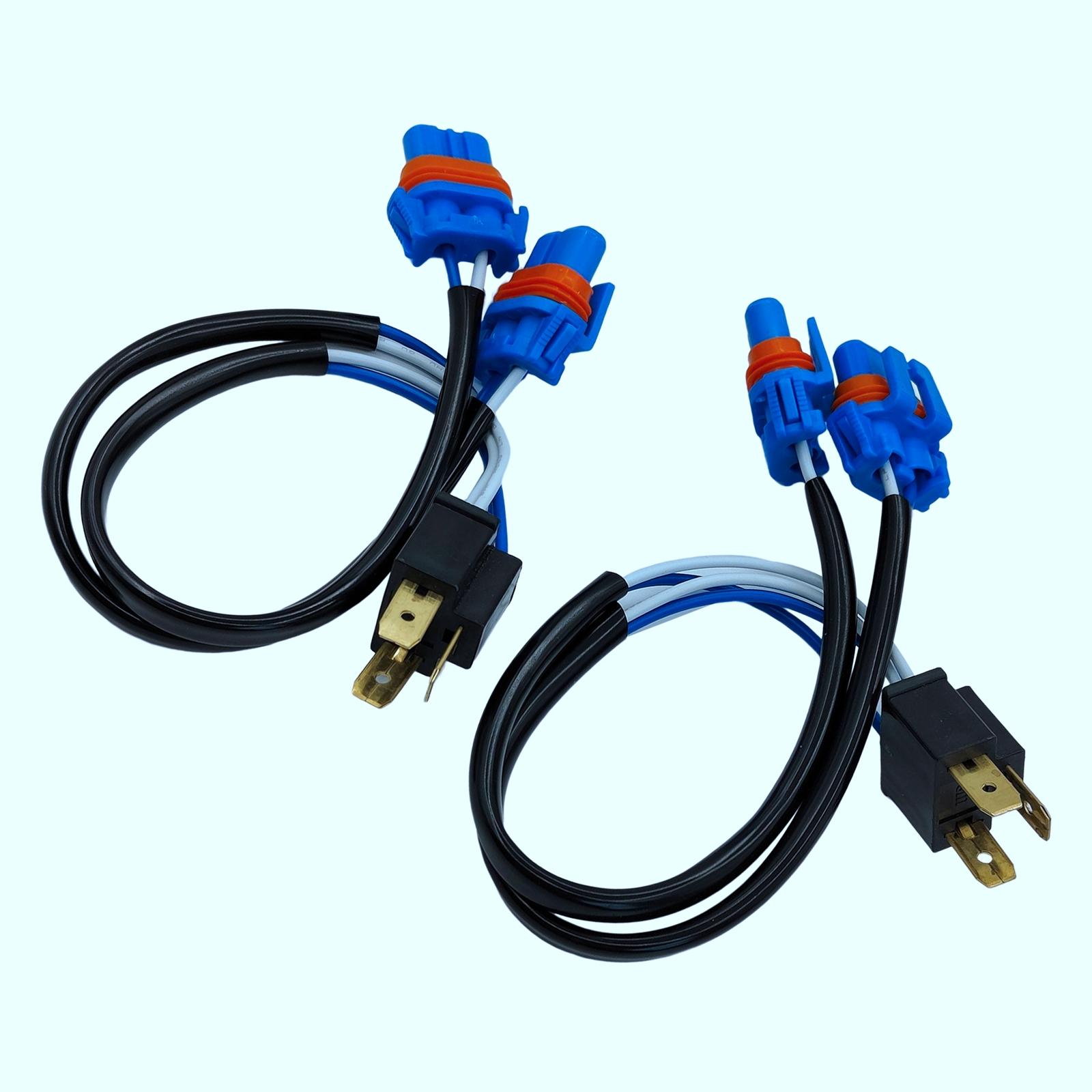 H4 to 9006 / 9005 Headlight Bulb Conversion Sockets Harness 100W Adapter Wiring Plug and Play Fit for SUV Truck Van Car