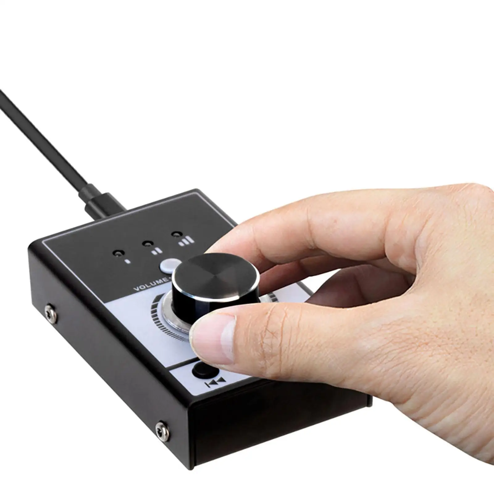Multimedia Controller Knob Dual 3.5mm Type C 1 Click Mute Function Metal Volume Knob USB Audio Volume Control Knob for Win7/8/10