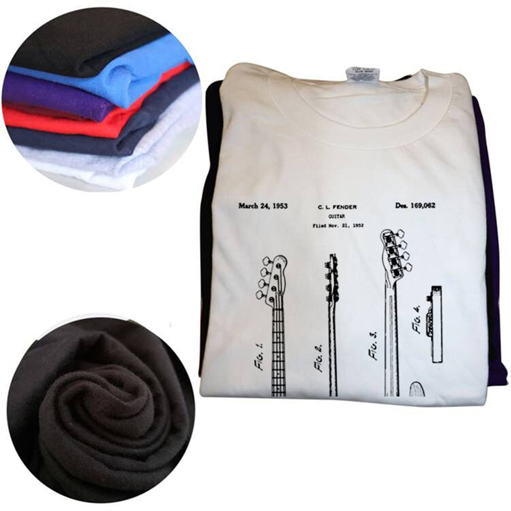 Lustige Klassische Vintage Bass Gitarre T Shirts Baumwolle Grafik Streetwear Kurzarm B-bassisten Gitarrist Musiker T-shirt Männer – Detail 4