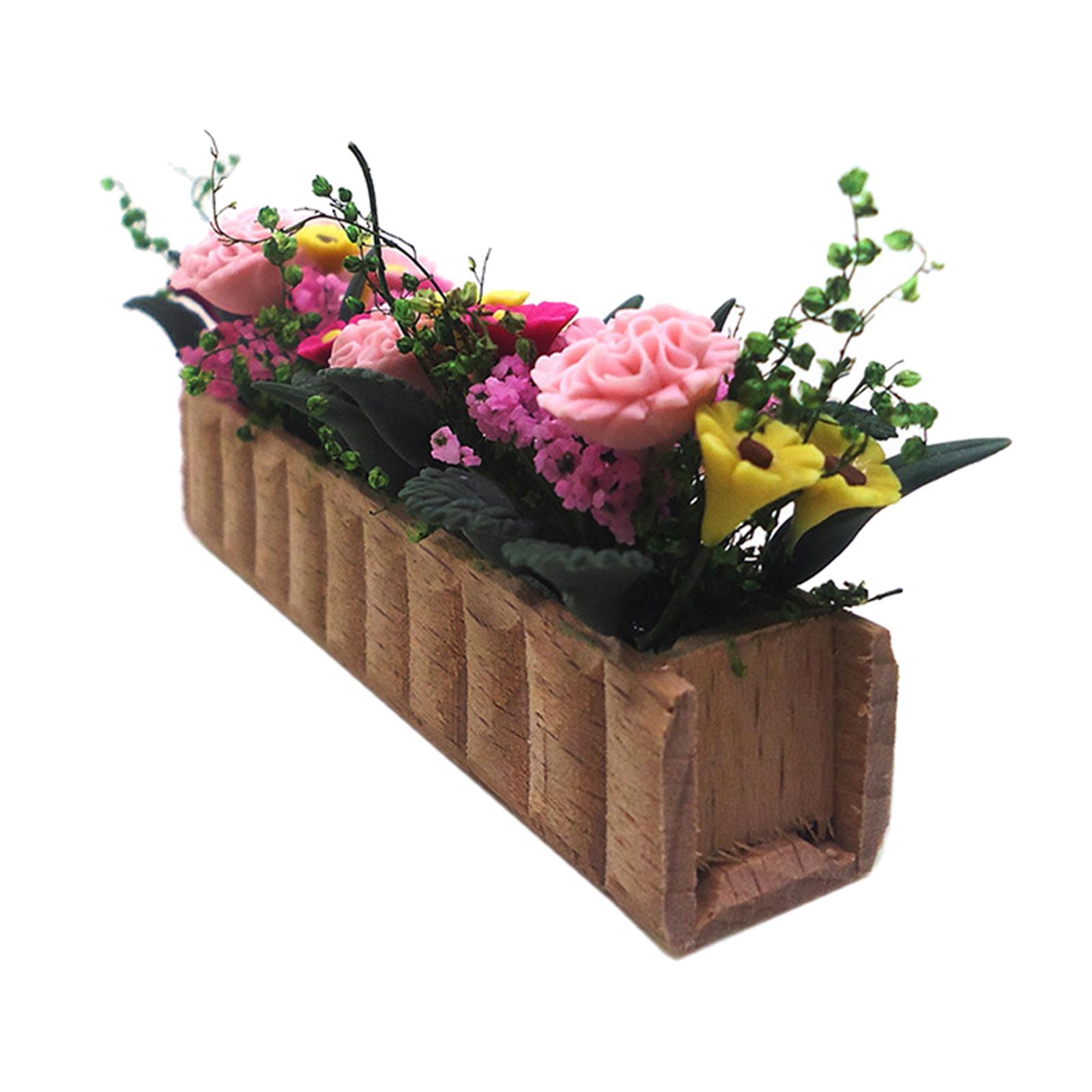 Miniature Potted Plants Dollhouse Decoration Garden Ornaments for Balcony Corridor