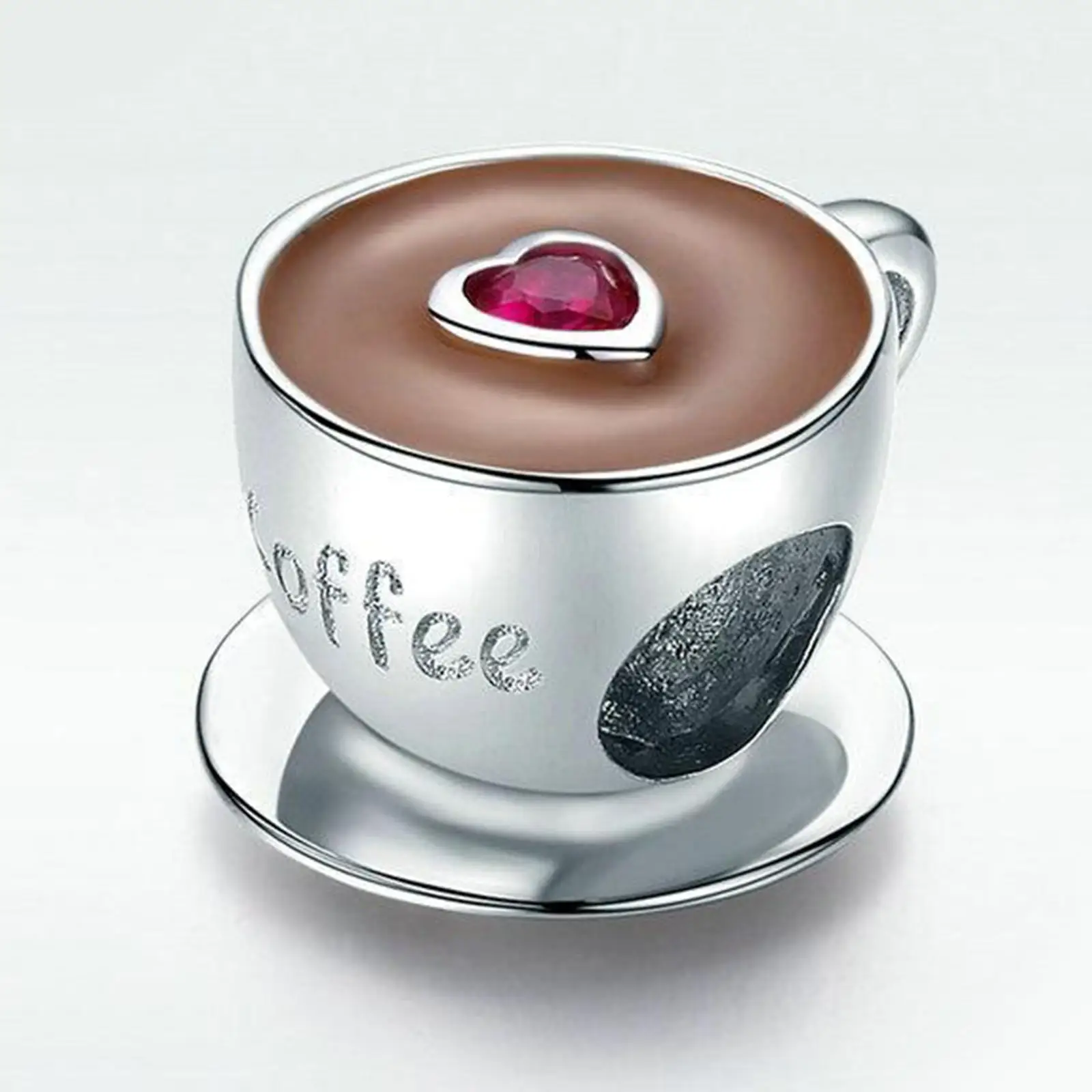 S925 Sterling Silver Pearl Coffee Cup Loose Pearl Spacer for Bracelet