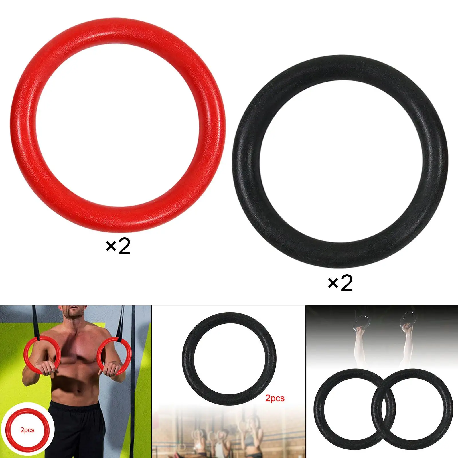 2Pcs Gymnastic Rings Anti Slip Rings for Children Adults Gym Rings for Fitness Equipment Core Workout Home Gym Stretching
