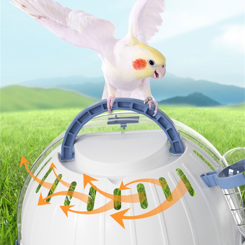 Title 3, Portable Clear Bird Parrots Transport Cage Wind...