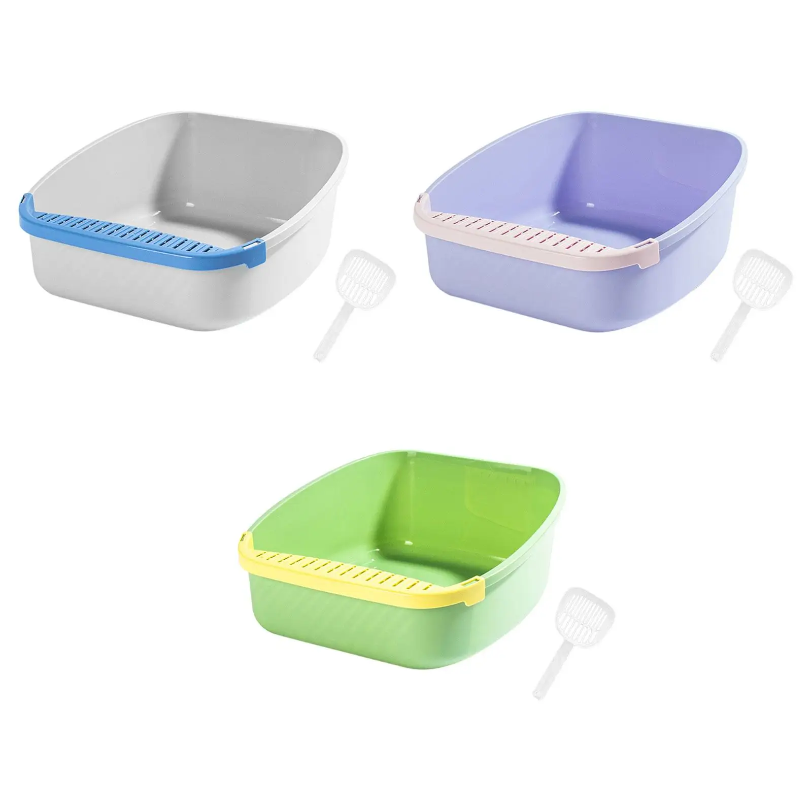 Cat Litter Boxes Indoor Cats Cat Potty Pan Semi Enclosed Pan Litter Tray for Bunny Small Animals Kitten Pet Supplies Travel