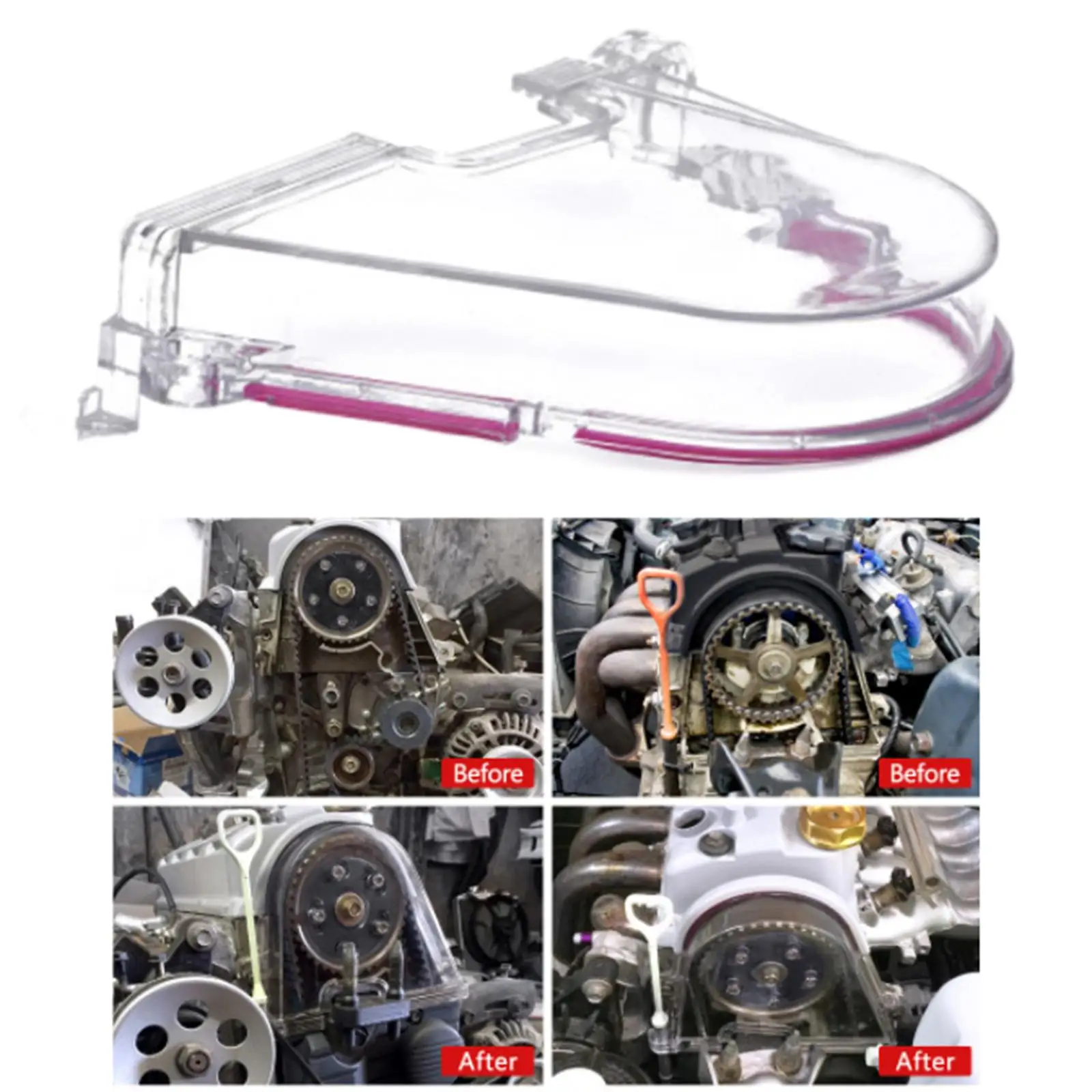 Clear Cam Gear Belt Cover Modified Accessories Turbo Cam Pulley for Honda Civic 96-2000 D15 D16 Auto Parts Car Supplies