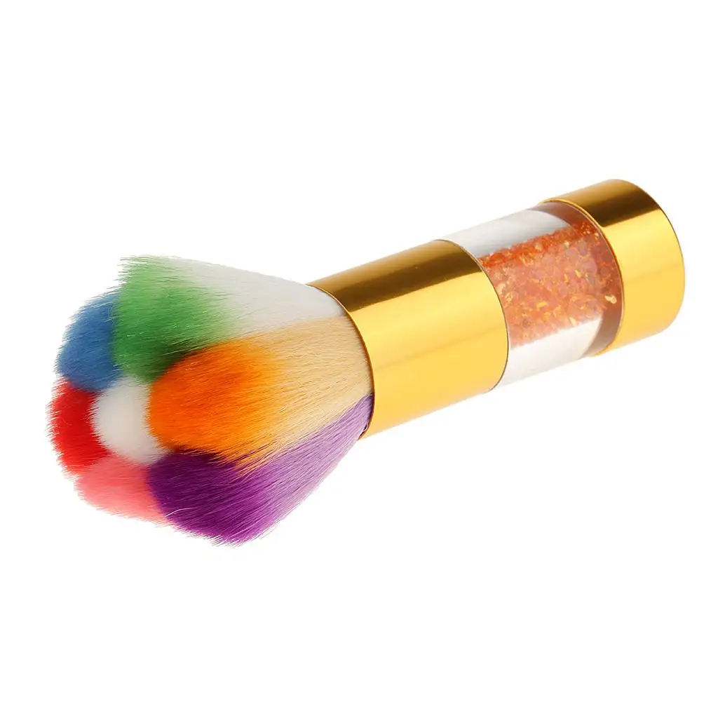 Colorful Soft Hair Nail Art Glitter Brush Dust Clean UV Gel Powder