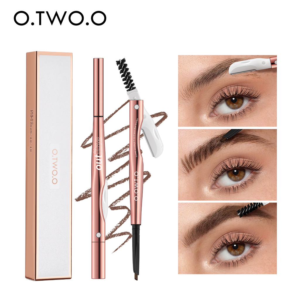 Best of O.TWO.O Eyebrow Pencil 3 In 1 24 Hours Waterproof Long Lasting 4 Colors Brown With Eyebrow Trimmer Cosmetics Makeup Brow Pencil Reviews & Tips