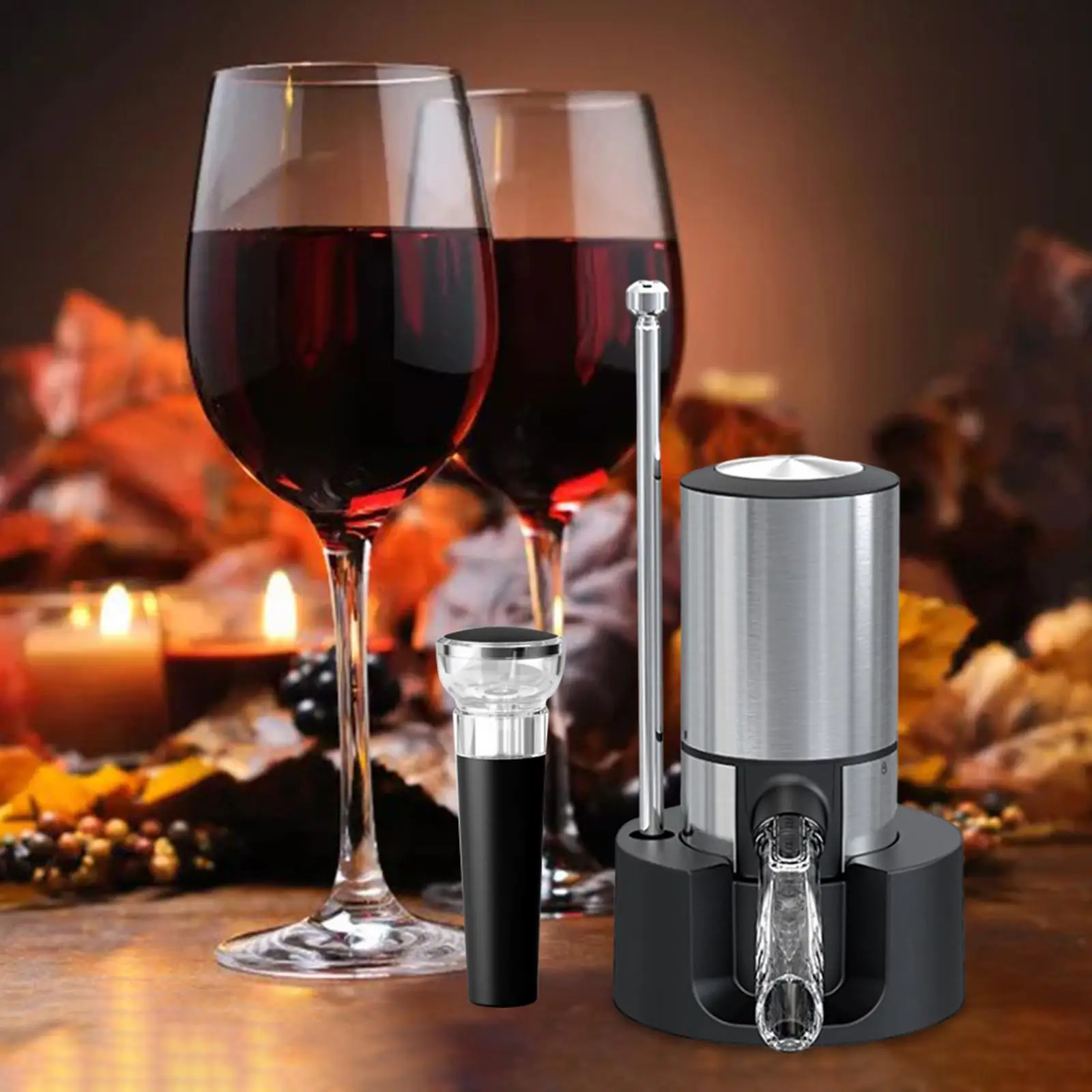 Portable wine Aerator with Base Rechargeable Quick Sobering Wine Supplies Wine Aerator Pourer for wine Gift