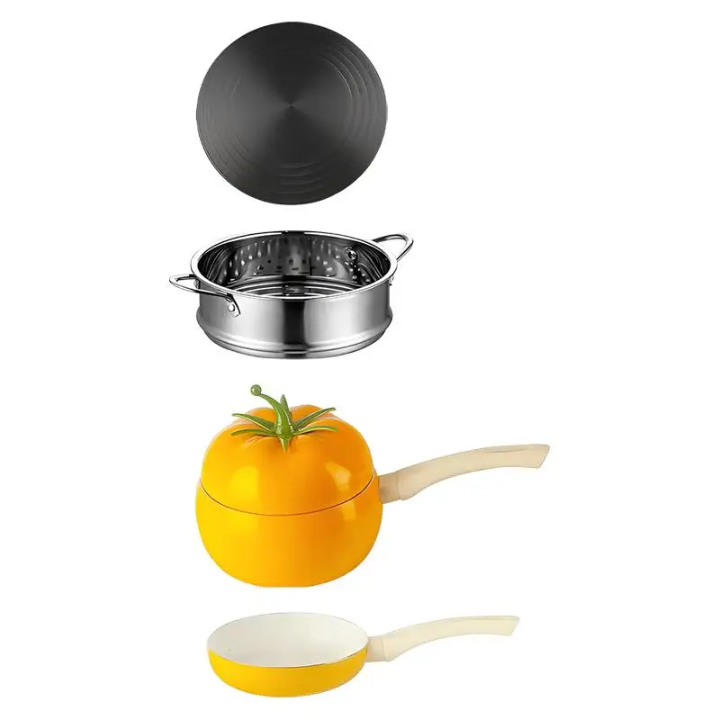 Soup Pot Saucepan Easily Clean Comfortable Grip Kitchen Cookware Small Babies Food Cooker Nonstick Milk Pan 16cm Noodle Pot