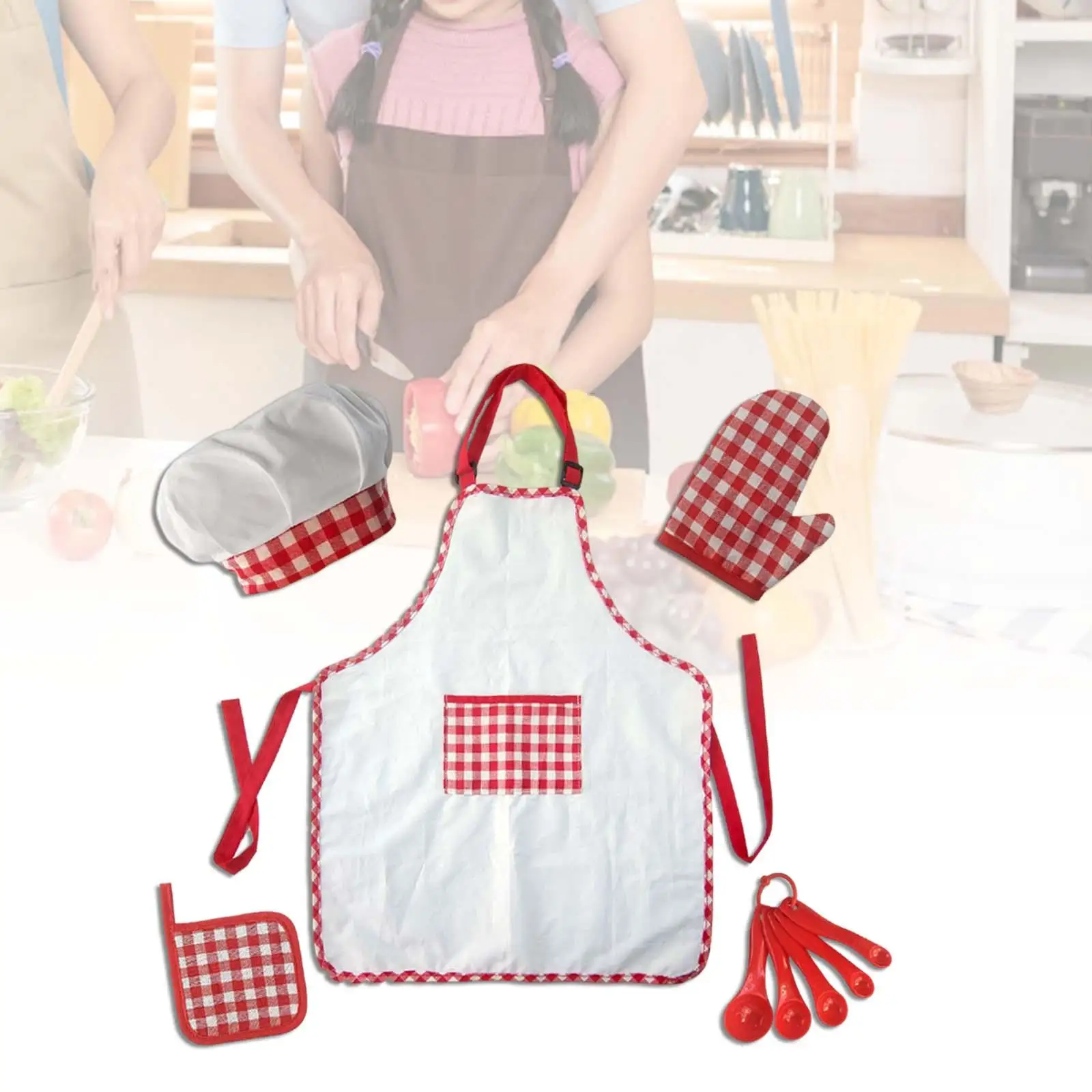 5 Pieces child cooking and Baking Set Chef Apron Children Role Play Accessories for 3-6 Years Child