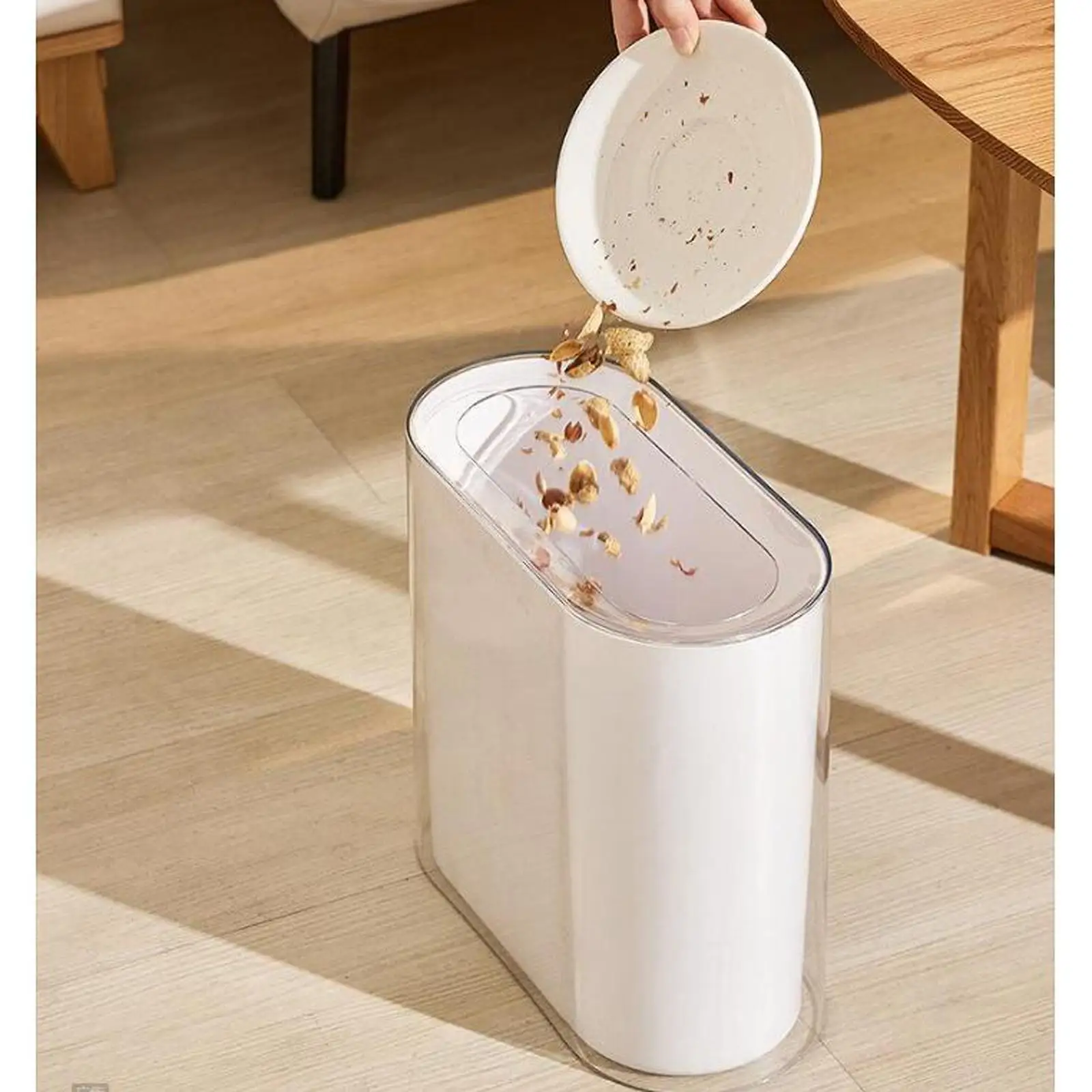Removable Narrow Garbage Trash Thin Waste Bin Slim Open Trash Can Small Office Garbage Can Household Bathroom Hotel Bedroom