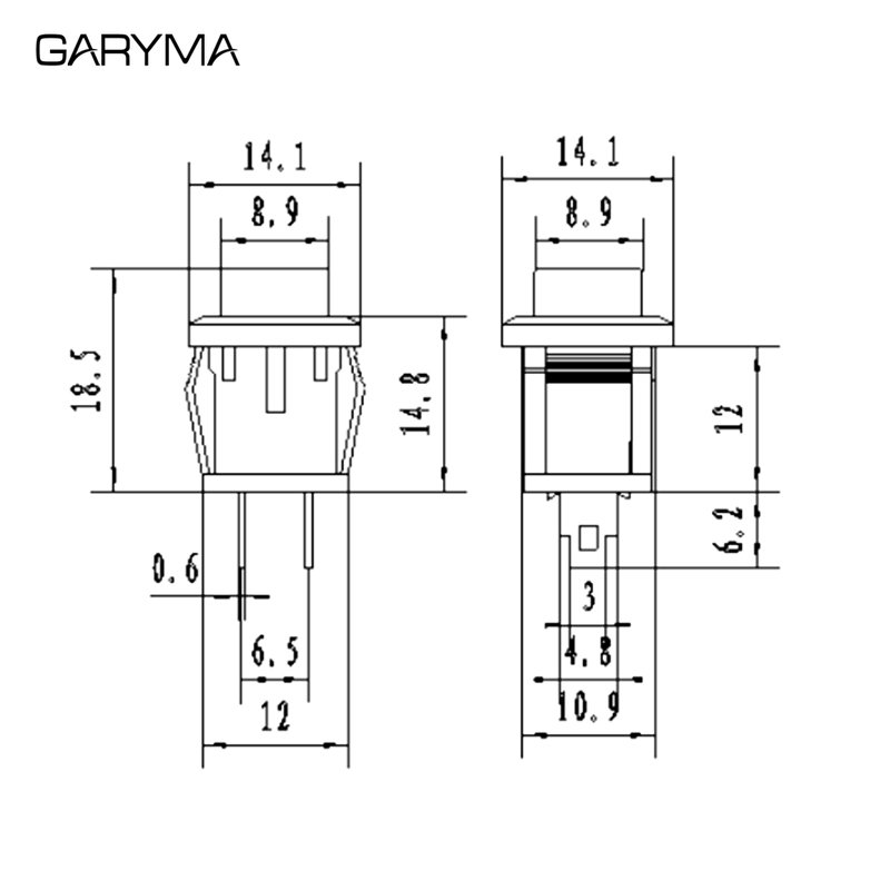 6 Stück selbstsperrende/momentane Drucktastenschalter DS-430 DS-429A DS-429B OFF-ON Mini-Drucktastenschalter 1A/250VAC 3A/125VAC – Detail 6