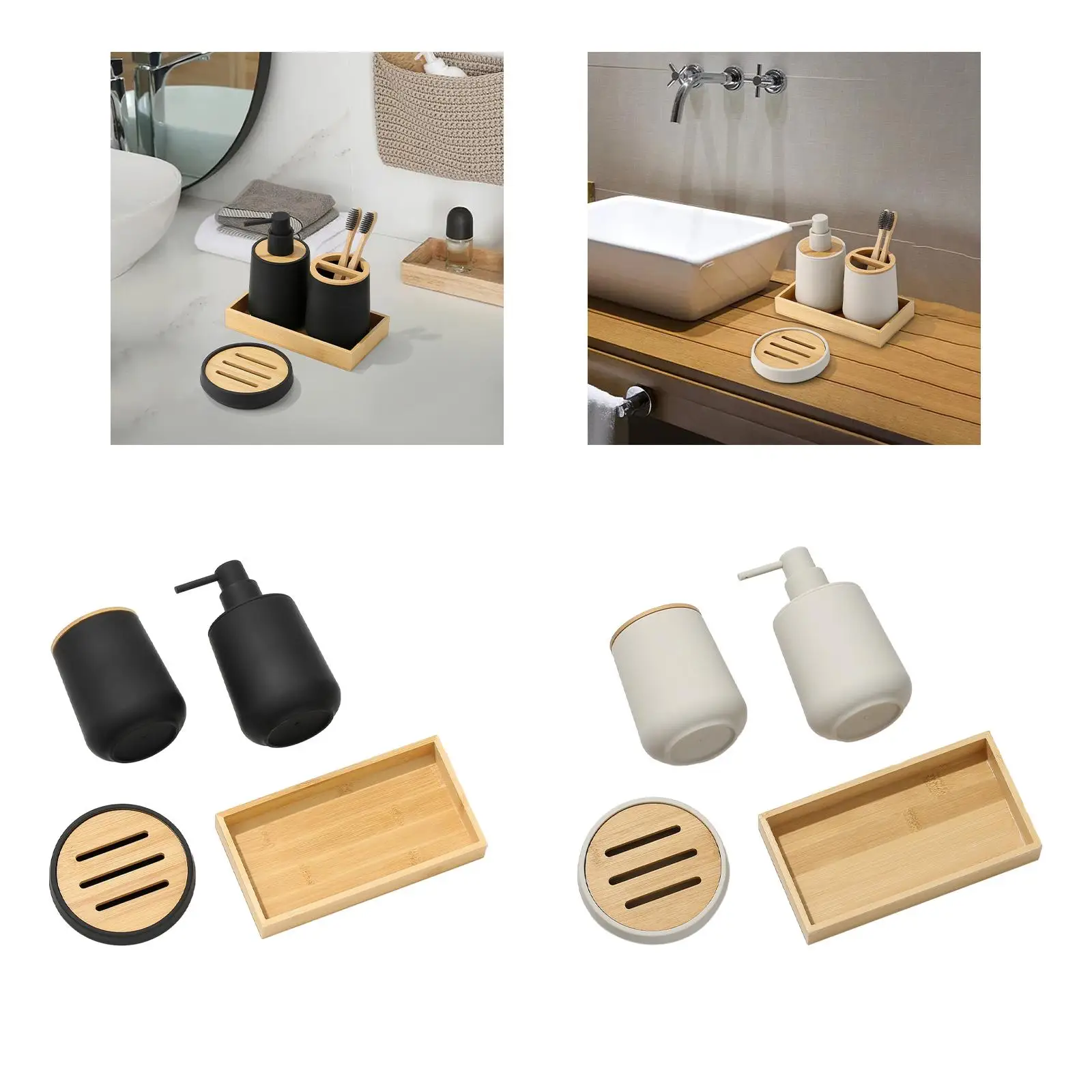 4Pcs Bathroom Accessories Set Vanity Decor for Homes, Office Stylish Design