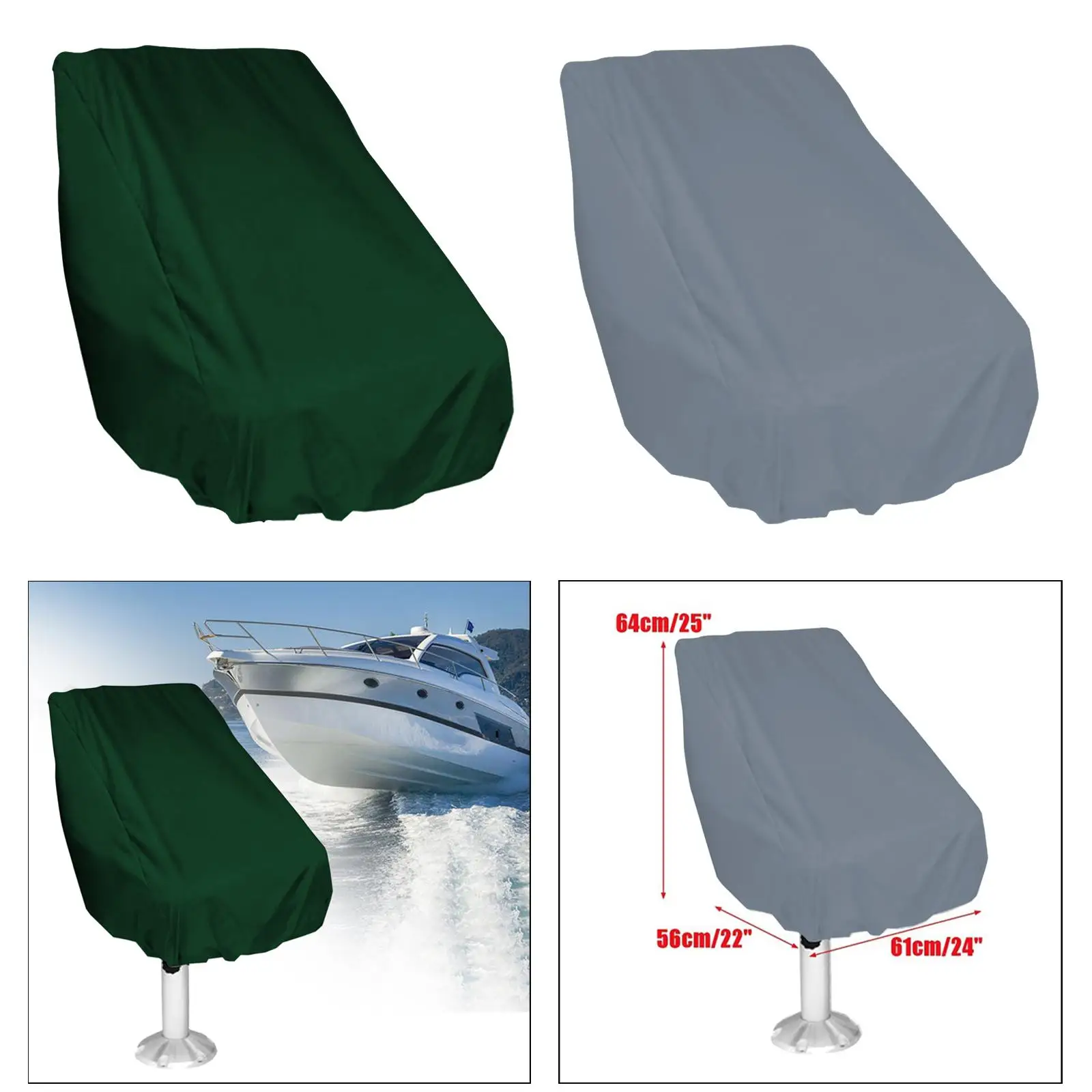 Boat Seat Cover Weather UV Resistant Captain`s Chair Cover 210D Oxford Cloth Waterproof Durable Helm Chair Protective Covers