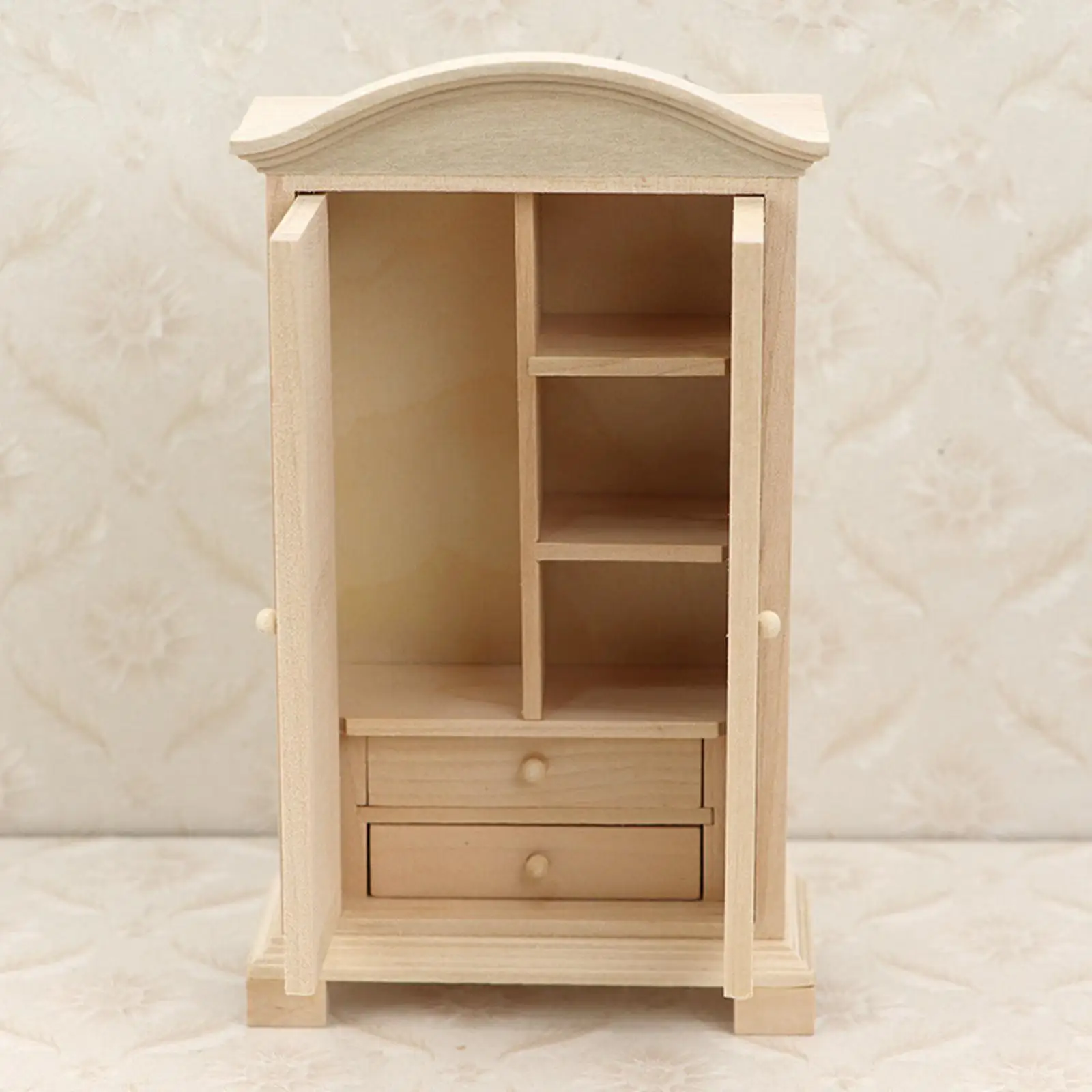 Dollhouse Storage Wardrobe Miniature 1/12 Toys with Drawers Cabinet for Children