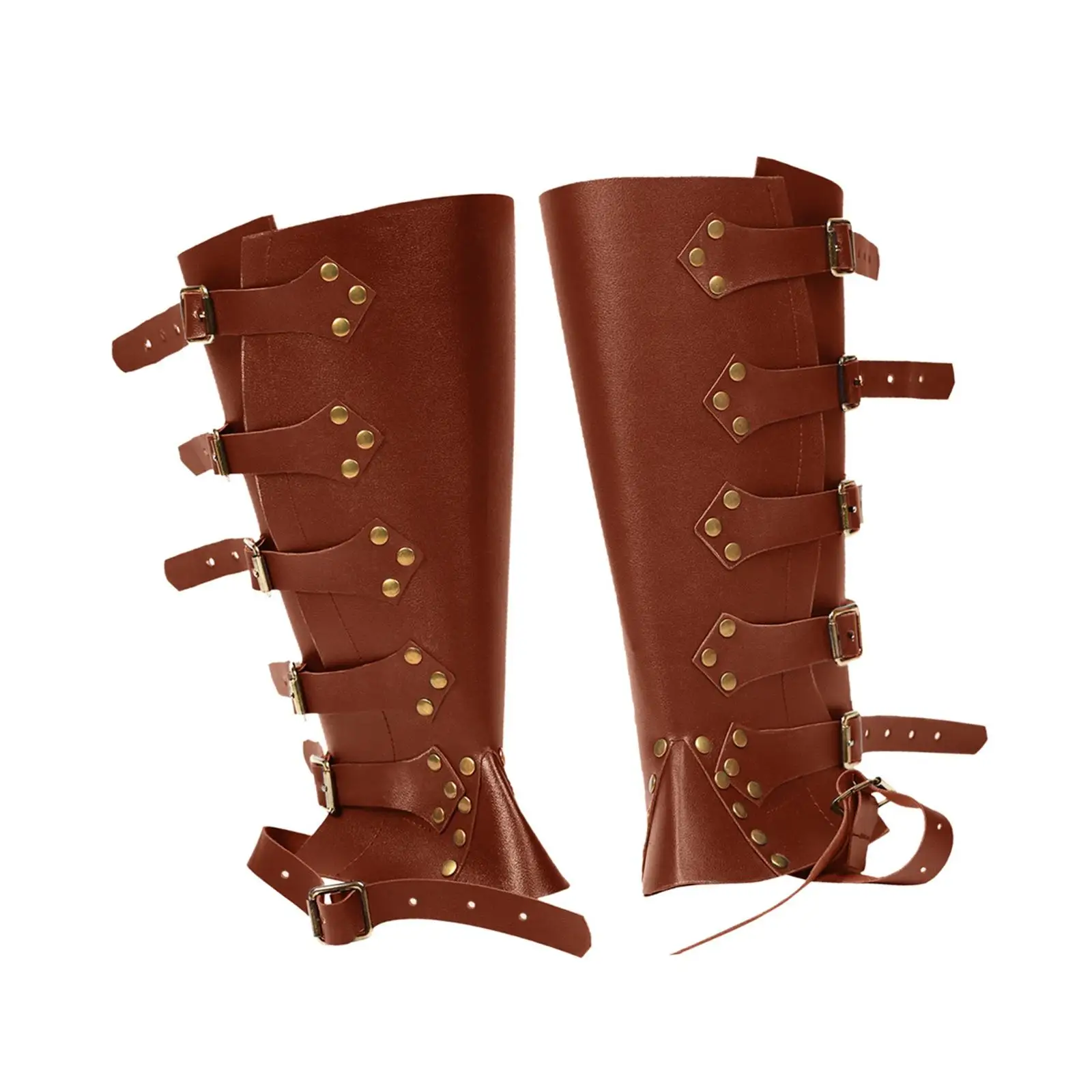 Vintage Style Medieval Boots Shoes Cover Waterproof Knight Costume Accessories Faux Leather Leg Guards Pirate Boots Tops Covers