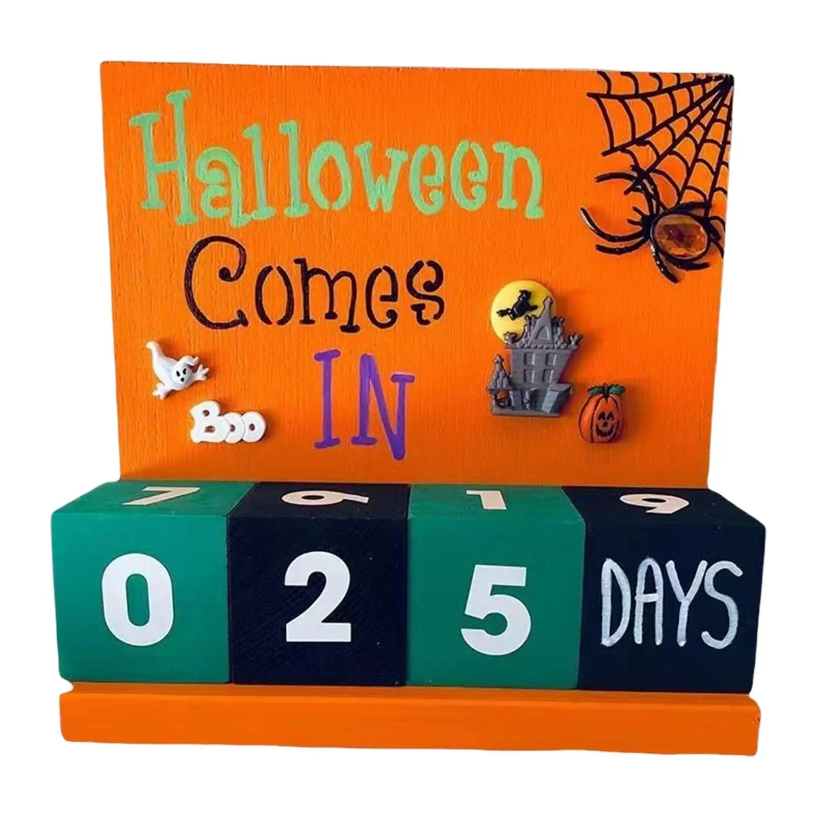 Wooden Advent Calendar Halloween Bedroom Festival Countdowns Calendar Block