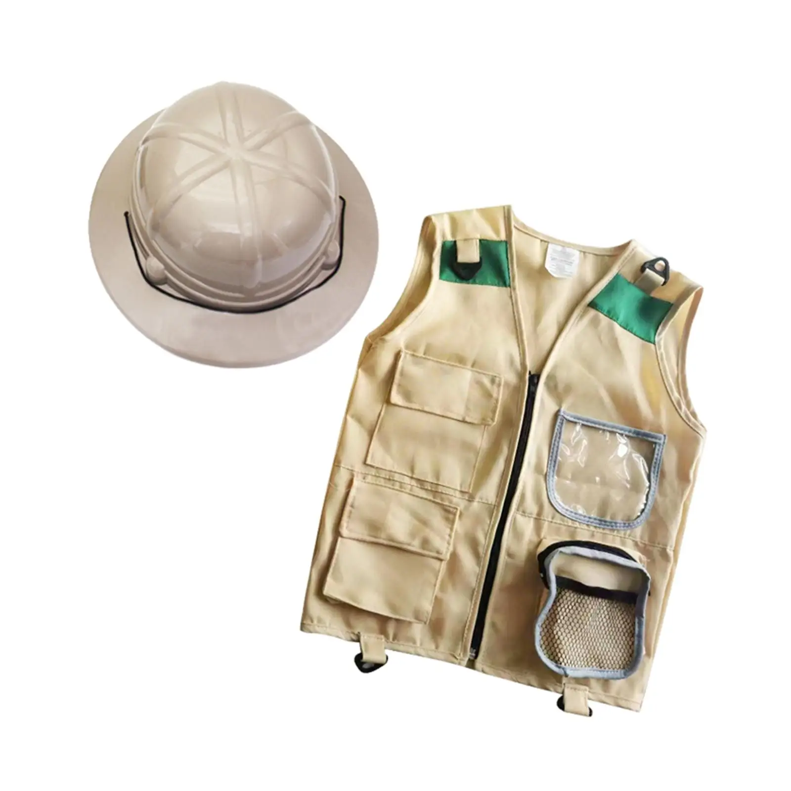 Children Cargo Vest and Hat Set Dress up for Girls Toddlers Birthday Gift