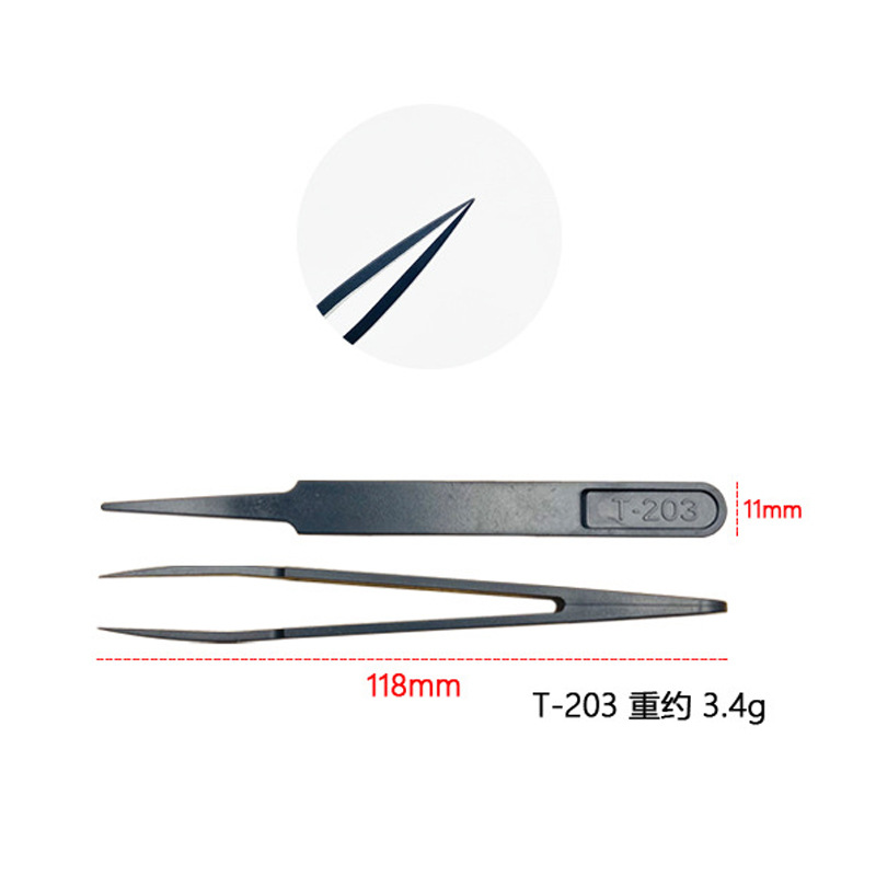 Description Picture 6 of itemAnti-static Tweezers Plastic Carbon Fiber Rigid Industrial Tweezers DIY Nail Beauty Industry Precision Instrument Clips