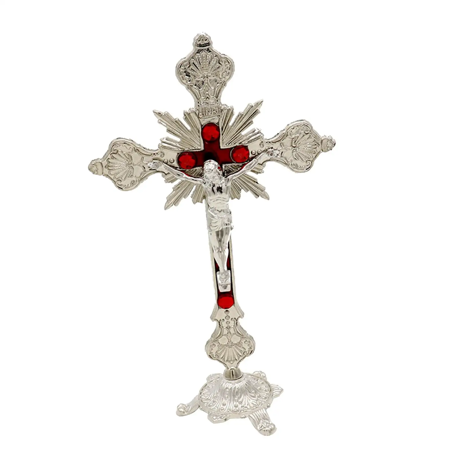Metal Crucifix Table Cross Catholic Table Cross With Prayer Stand Home