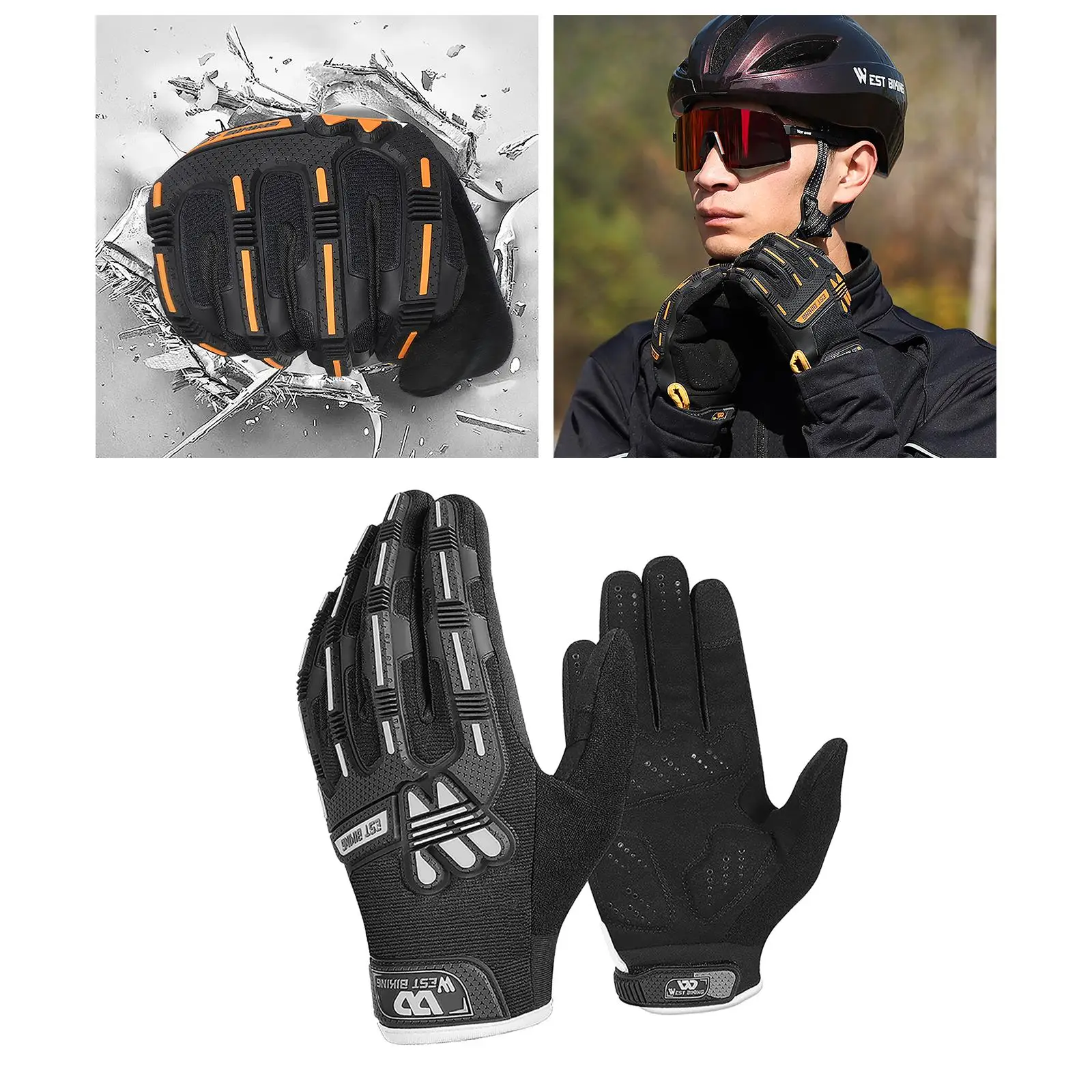 Motorcycle Gloves with Touch Screen, Drop-Resistant Fit for Cyclists Riding Cyclists