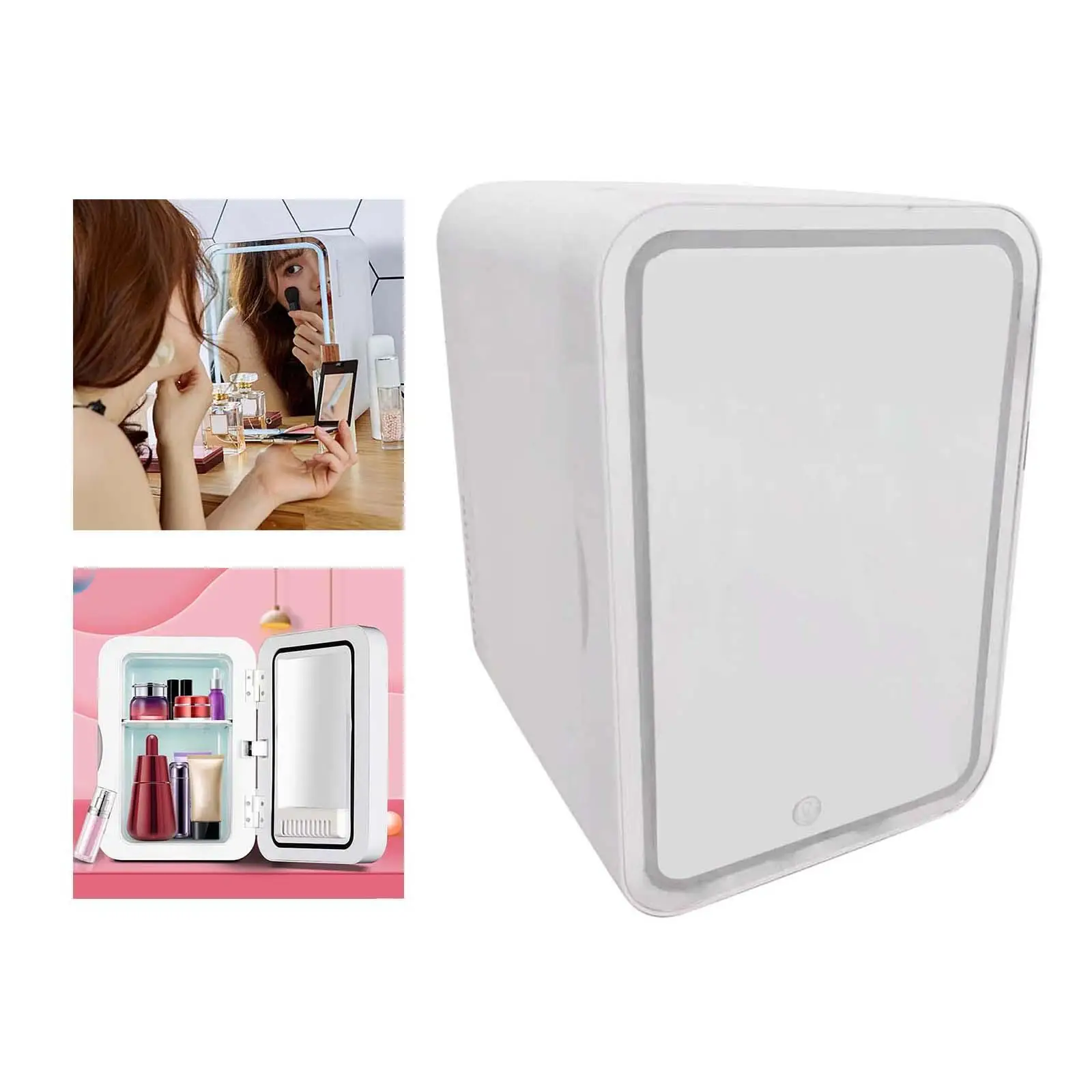 Mini Beauty Car Fridge  /DC Thermoelectric Cooler and Warmer for Skincare Travel LED Design Camping Beer