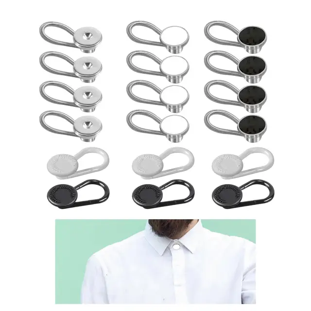 18x Elastic Collar Extenders Buttons Accessories Expansion