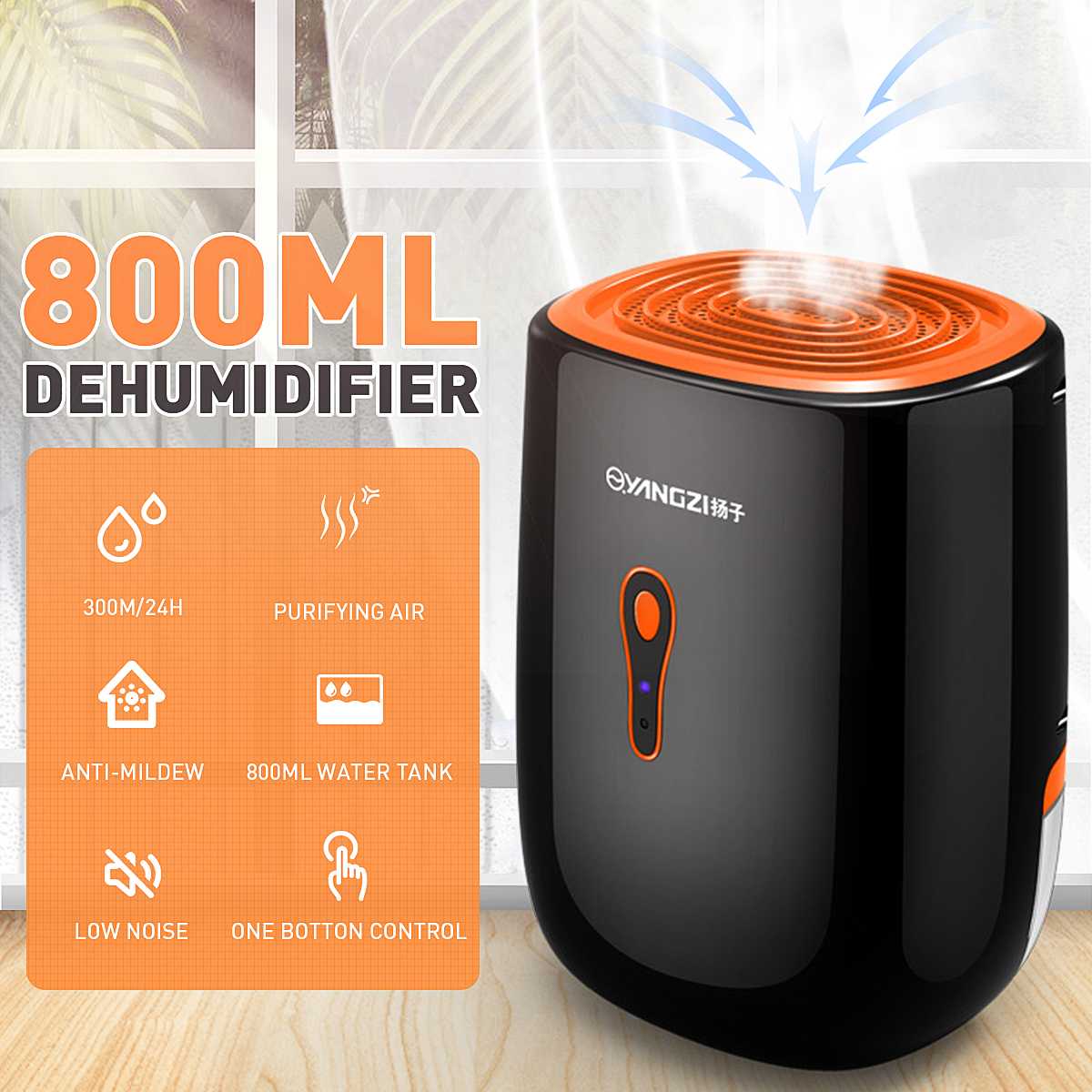 Title 2, Dehumidifier 800ML 25W Low Noise Portable dryer...