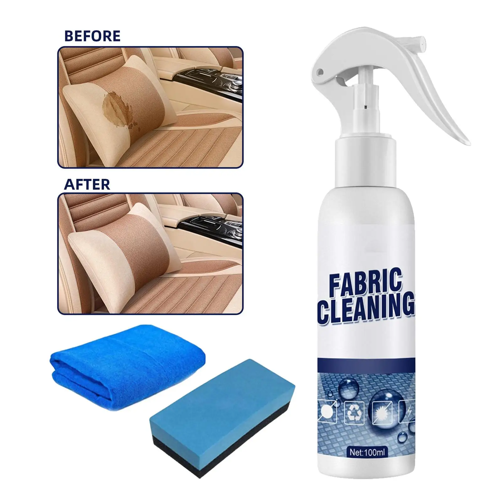 Automobile Car Upholstery Fabric Cleaning Cleaner Spray Roof Cleaning Multi Purpose Wide Applications Tools Versatile