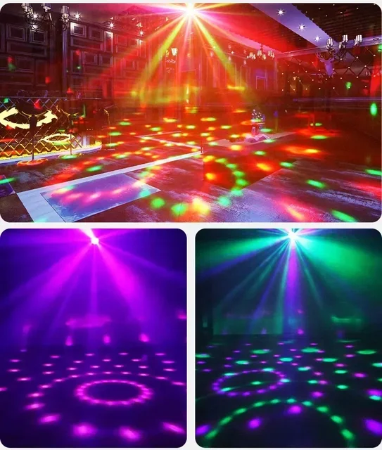 Projecteur Lumière Disco 3-en-1 Avec Télécommande - Stroboscope, LED RGB, Effet Boule Disco, 72 Motifs - 3