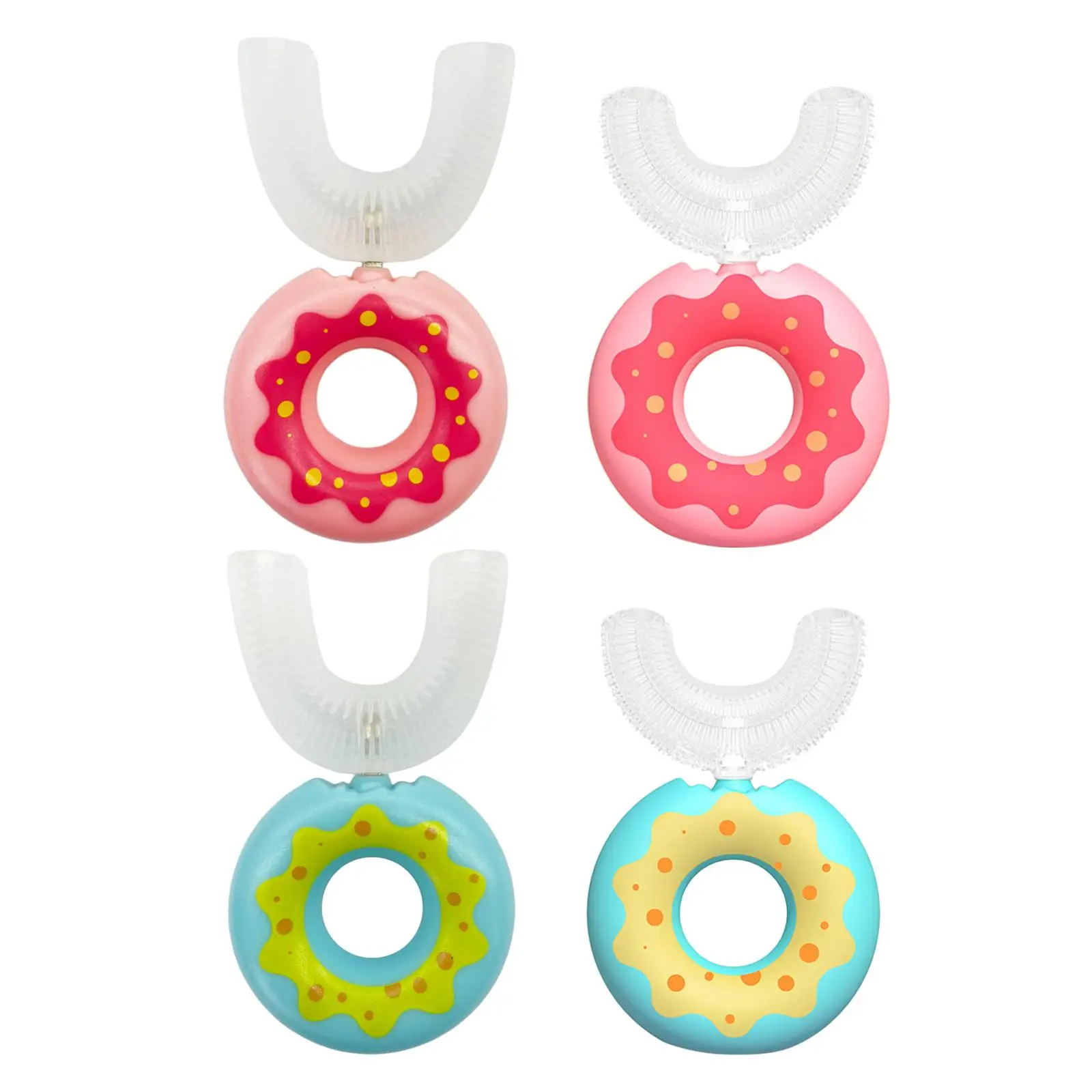 Donut Kids  Toothbrush  Silicone Oral  Cleaning Round Smooth Handle Manual Toothbrush for 