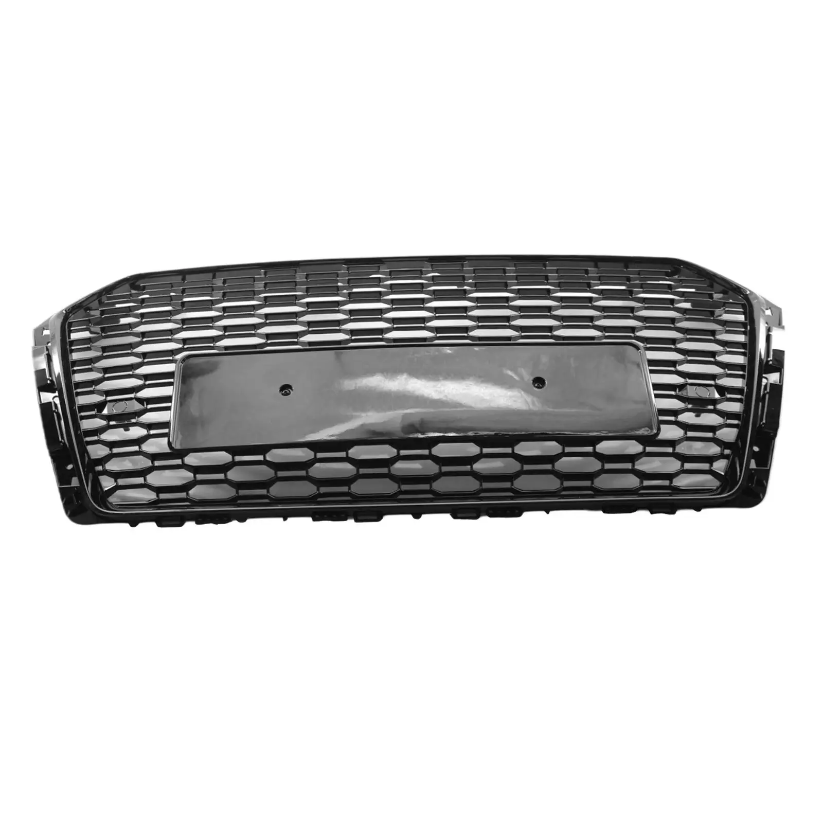 Front Honeycomb Grille Modified Light Fit for Audi A4 S4 B9 2017-2019 Black
