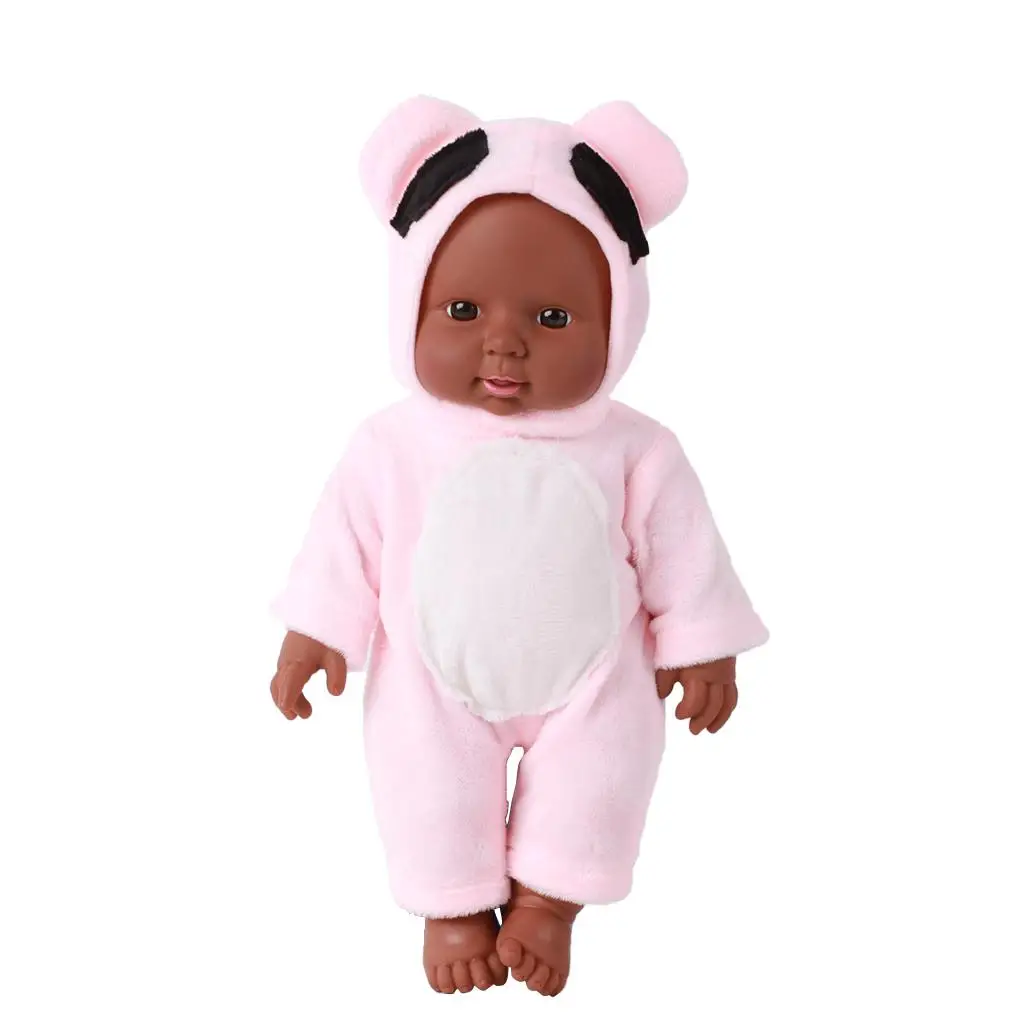 12 inch   Newborn , African  Infant  for Kids Girl Holiday Birthday Gift, Reborn Doll - Pink