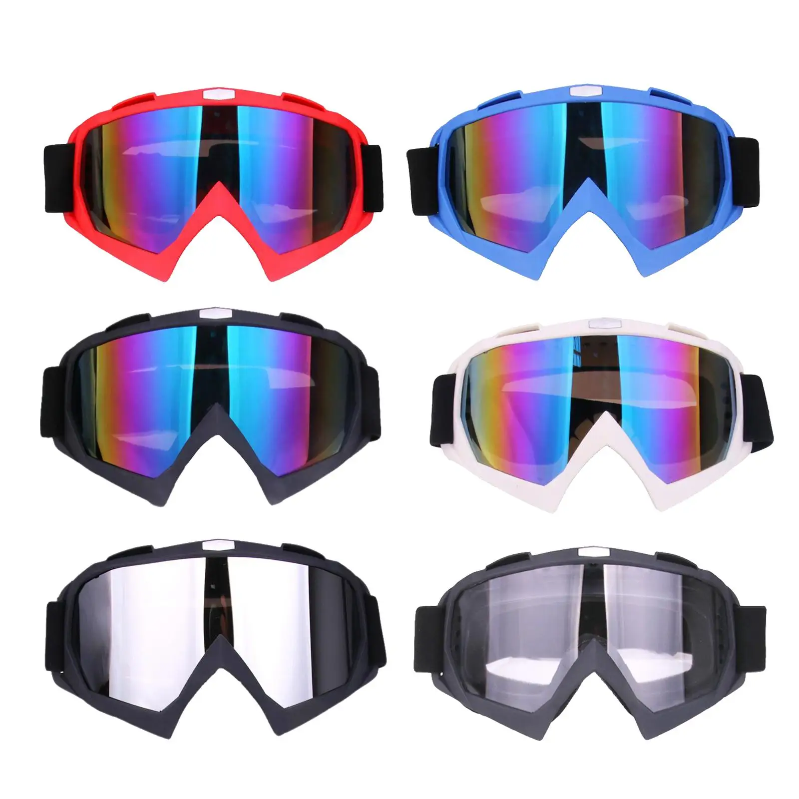 Ski Safety Glasses Goggles WindMotorcycle Eyewear with Adjustable Elastic Strap