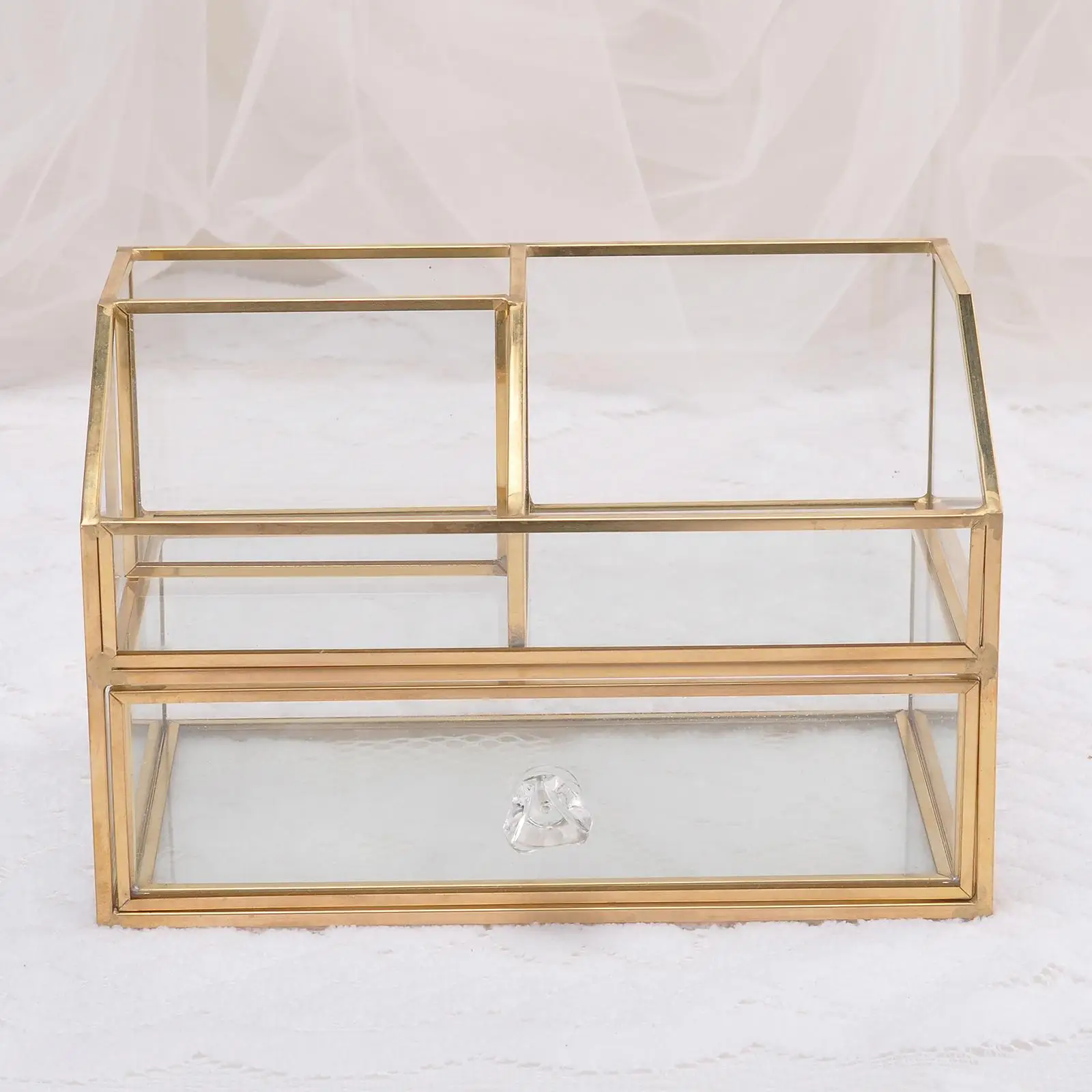 Cosmetic Storage Box, 2 Tier Countertop Cosmetic Storage Box Jewelry Display Organizer Decorative Decoration