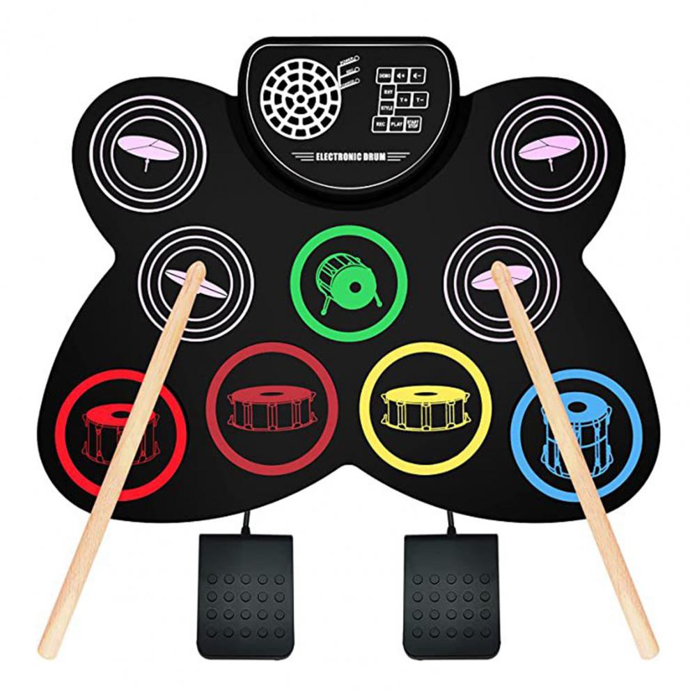 Title 10, Electronic Drum Set with Drum Sticks Pedals Rec...