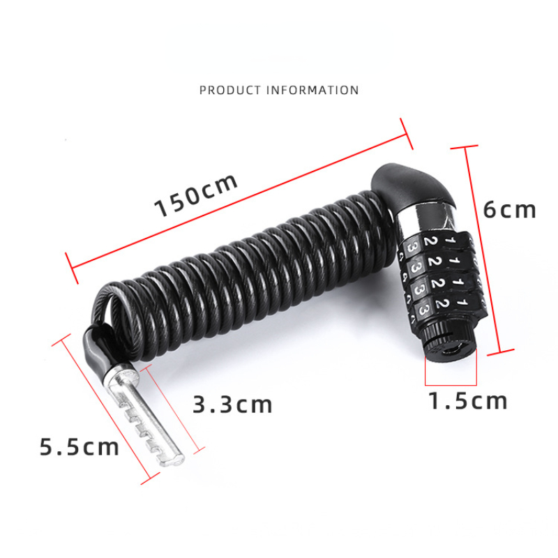 Title 1, Bicycle Lock Steel Cable Chain Security Passwor...