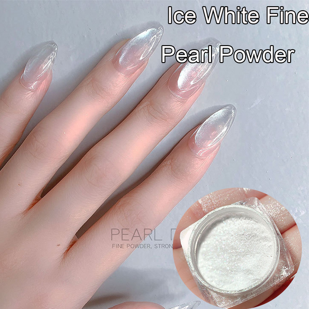 Best of 1 Jar Fairy Glossy Ice White Fine Pearl Powder Aurora Pearl Ice Nail Glitter Powder UV Gel Polish Manicure Aurora Powder Ft-1-2g Reviews & Tips