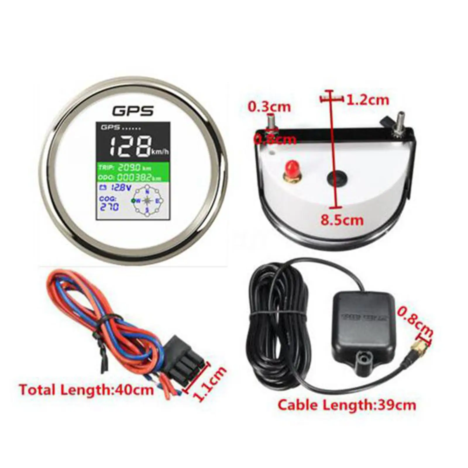 125MPH Mileage Adjustable Overspeed Alarm for Boat Car Truck Motorcycle 85MM
