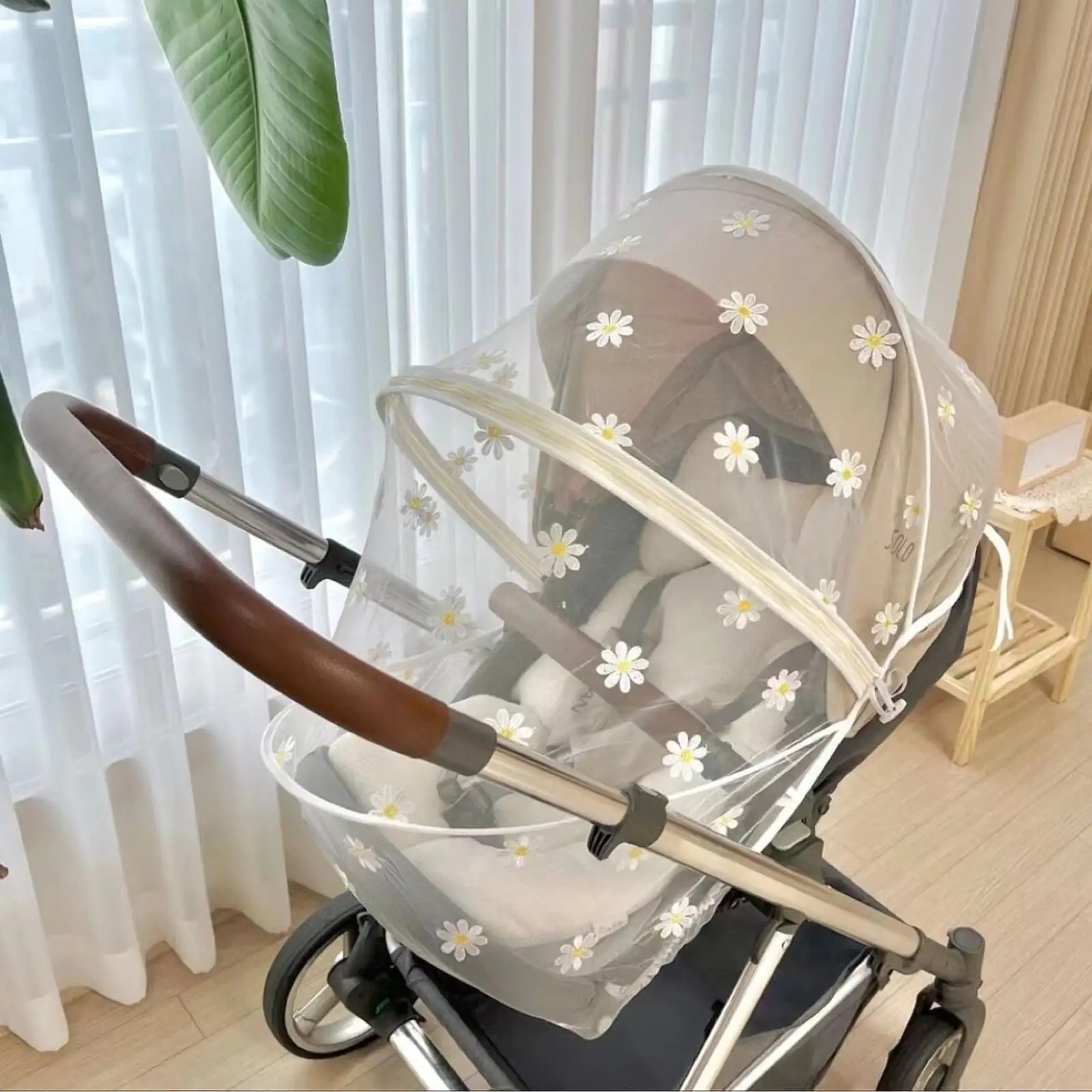 Stroller Mosquito Net Stretchable Elastic Band Portable for Infant Toddlers