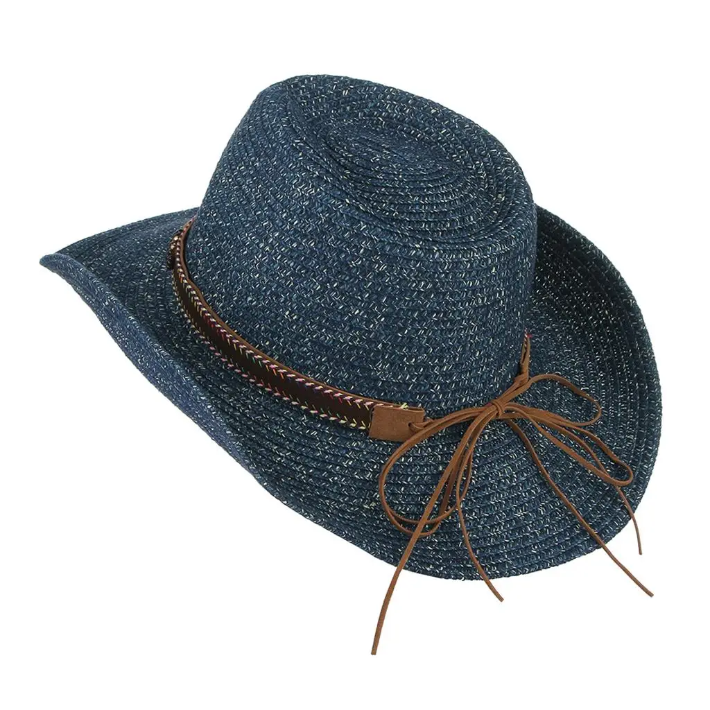 Men`s Straw Hat Carnival Cowboy Hat Western Hat Sun Hat Summer