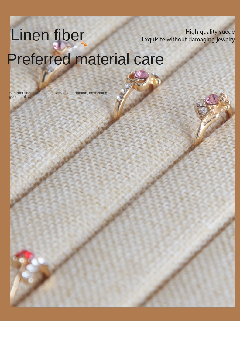 Handmade Burlap Jewelry Display Box Eco-Friendly Storage for Earrings Bracelets And Rings