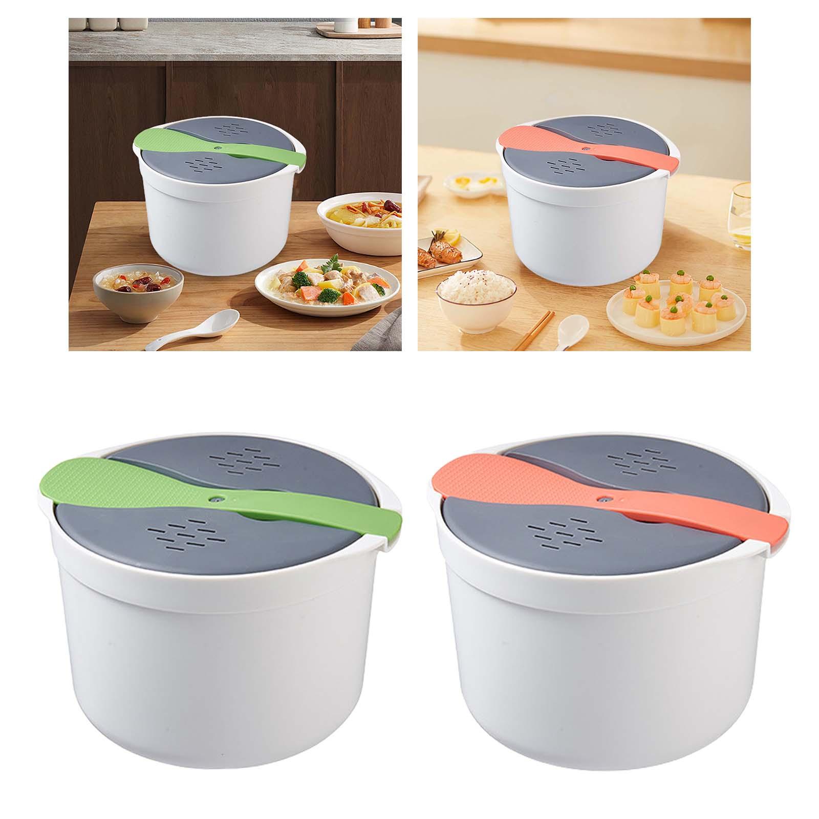 Microwave Pressure Steamer Cooker Cookware with Strainer 2L Microwave Rice Cooker Steamer for Quinoa Potato Rice Vegetables