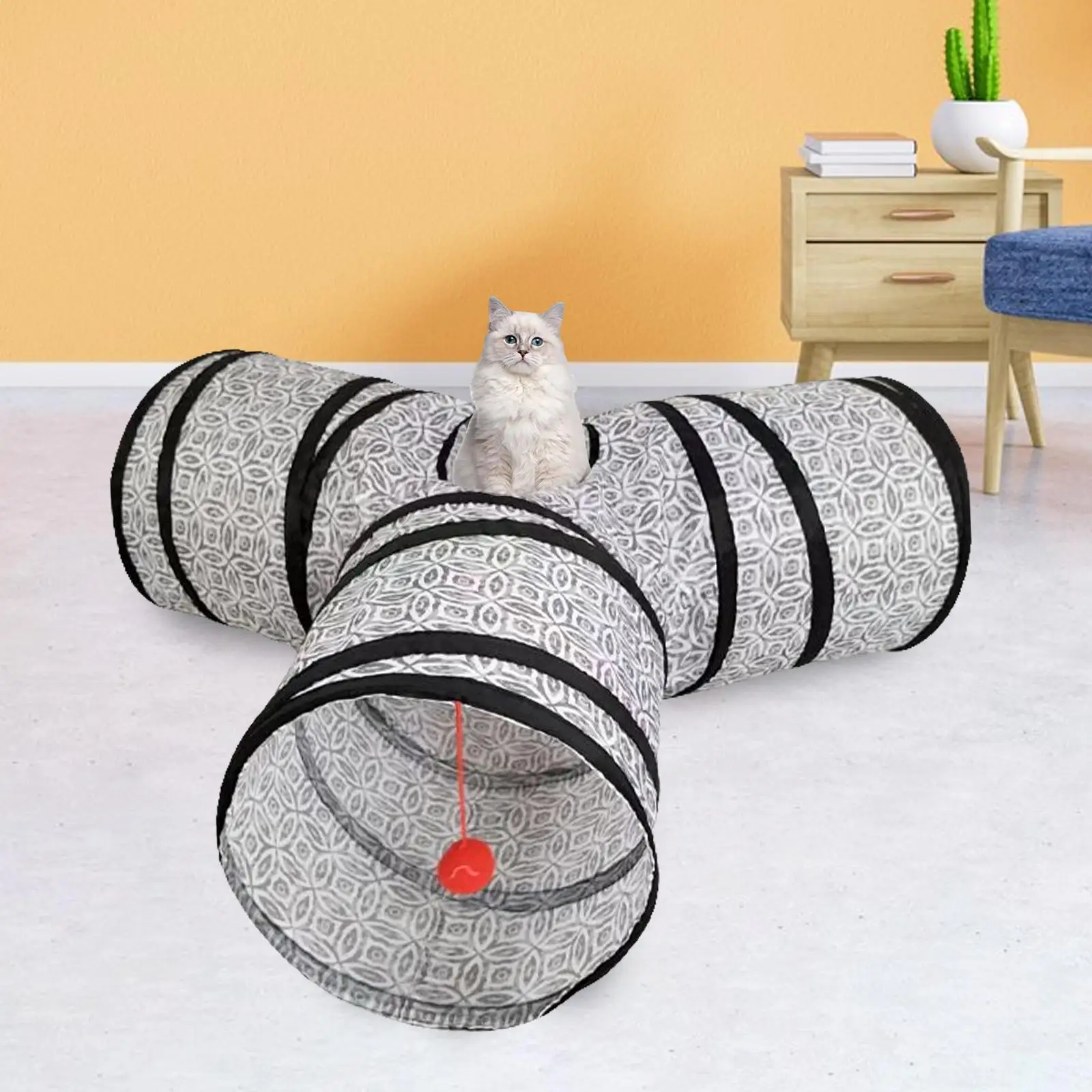 Y Shape Pet Cat Tunnel Tube with Ball Training Collapsible 3 Way Funny Toys Hole Toy for pets Dogs Kitty Rabbit Kitten