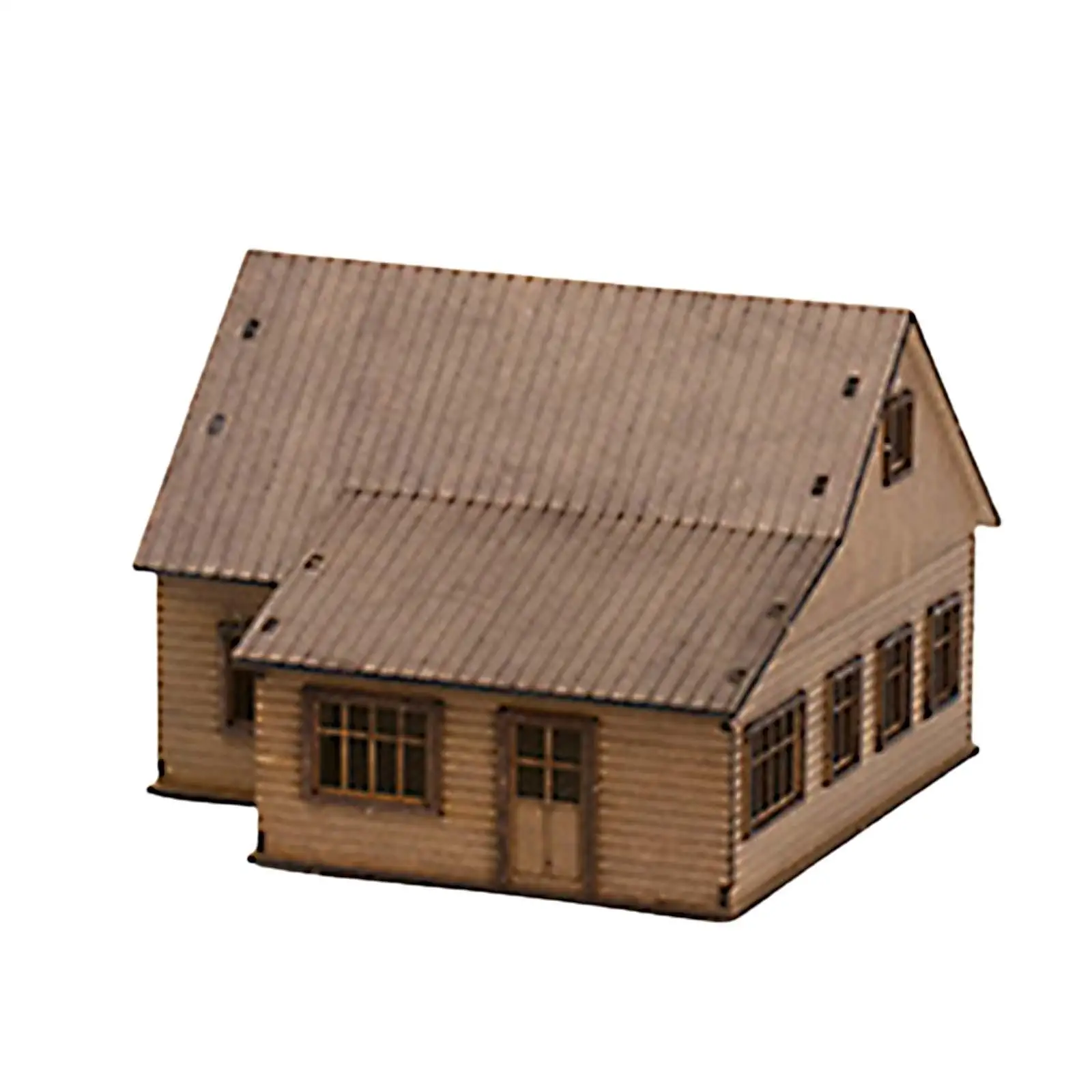 1/72 Wooden Building Model Kits Unassembly for Model Railway Scene